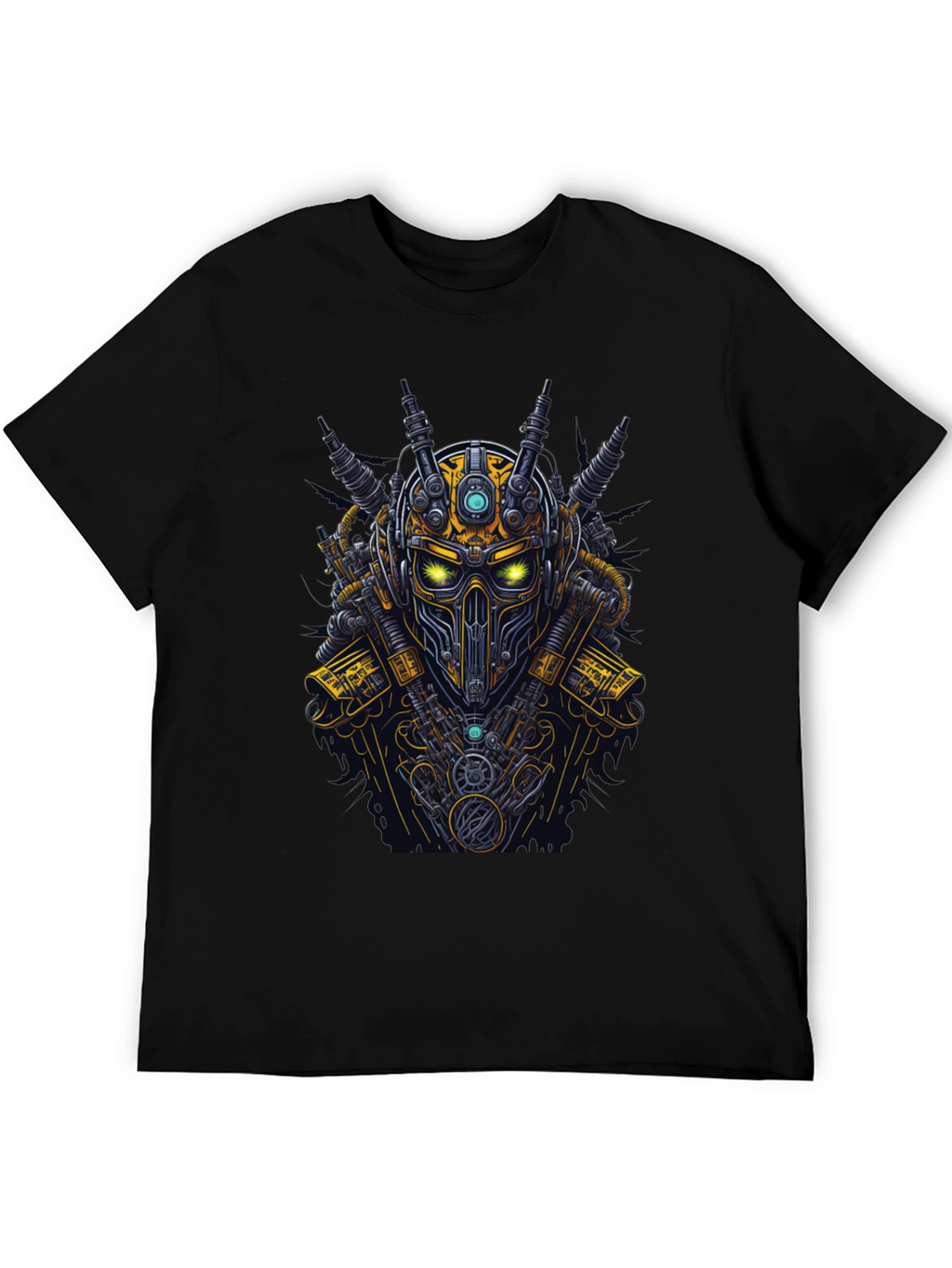 Steampunk Robot Graphic Tee - Black