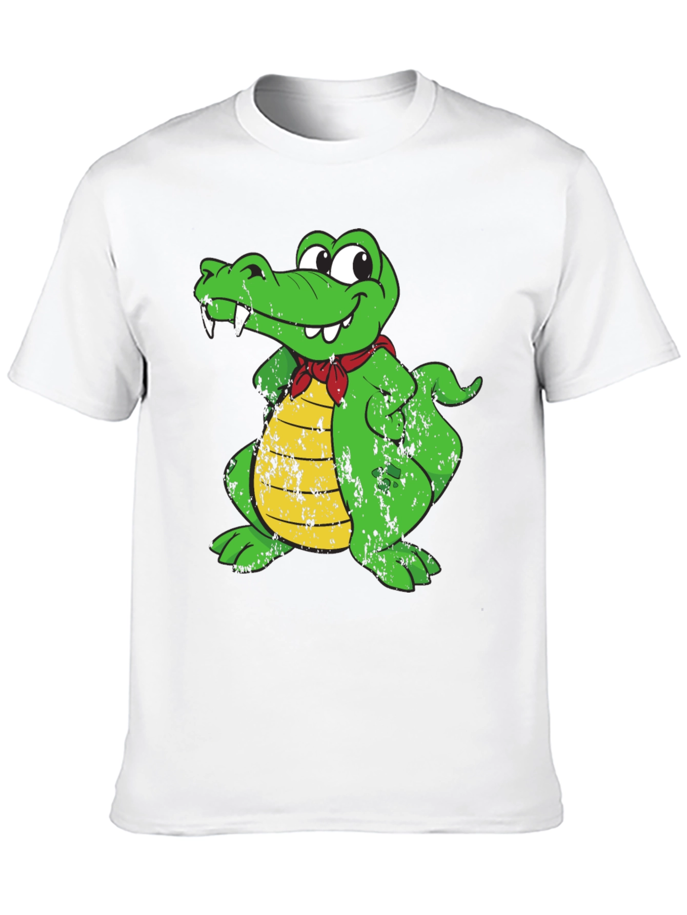 Funny Crocodile Cartoon Graphic Print T-Shirt