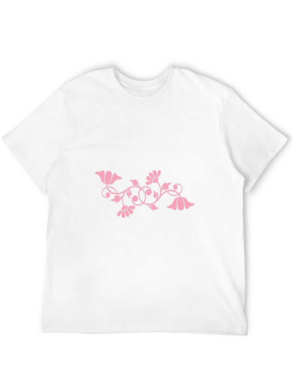 Black Tee with Pink Floral Design