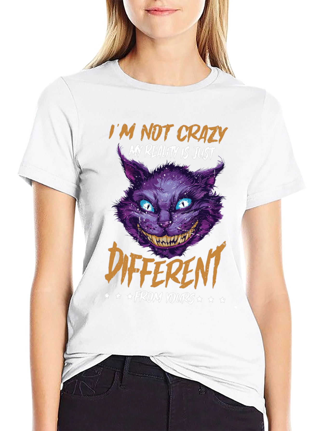 Crazy Cat T-Shirt - Alice in Wonderland Cheshire Cat Tee