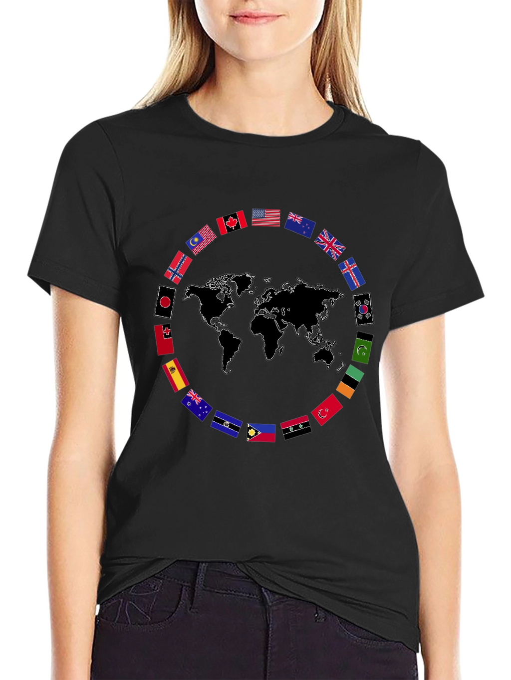 World Flags Graphic T-Shirt