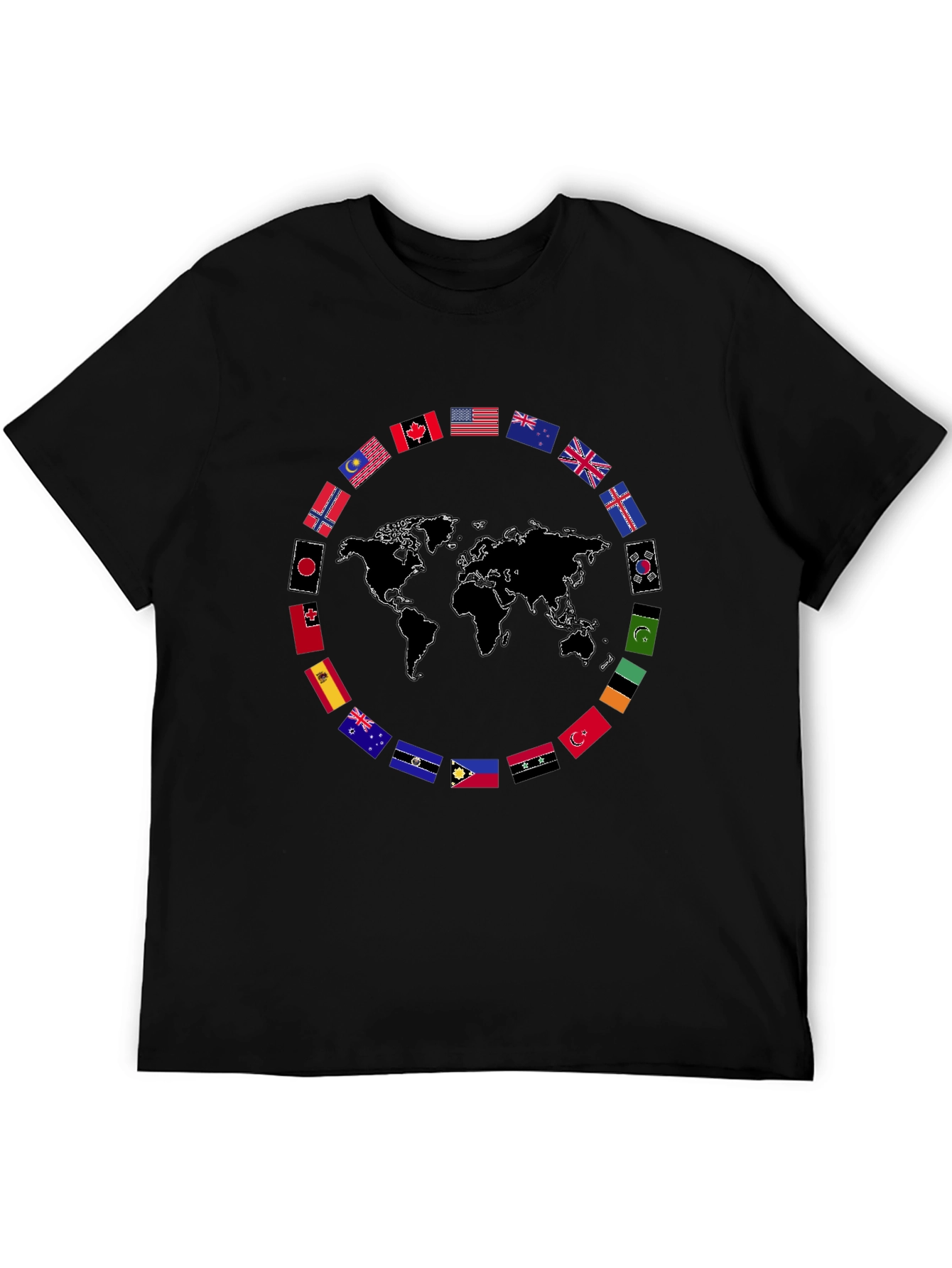 World Flags Graphic T-Shirt