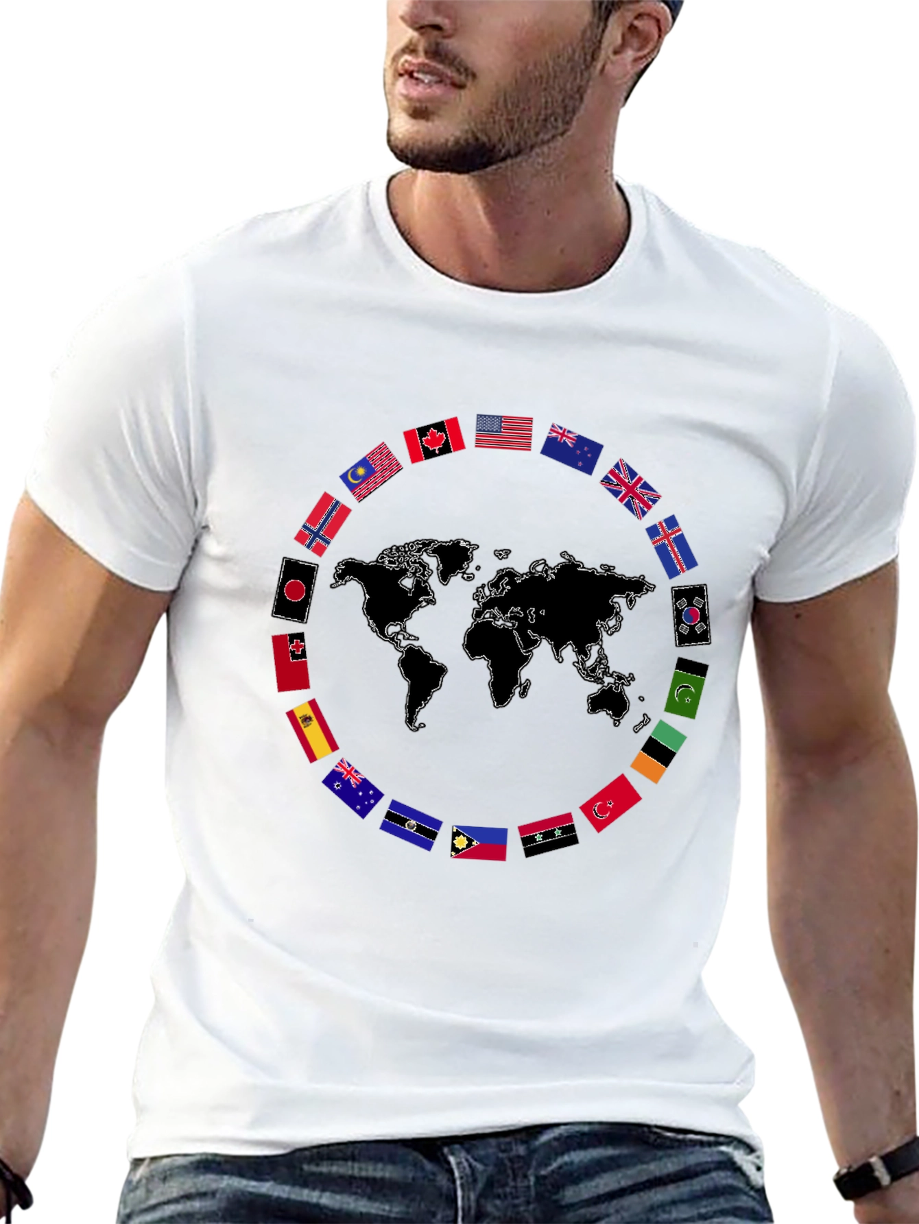 World Flags Graphic T-Shirt