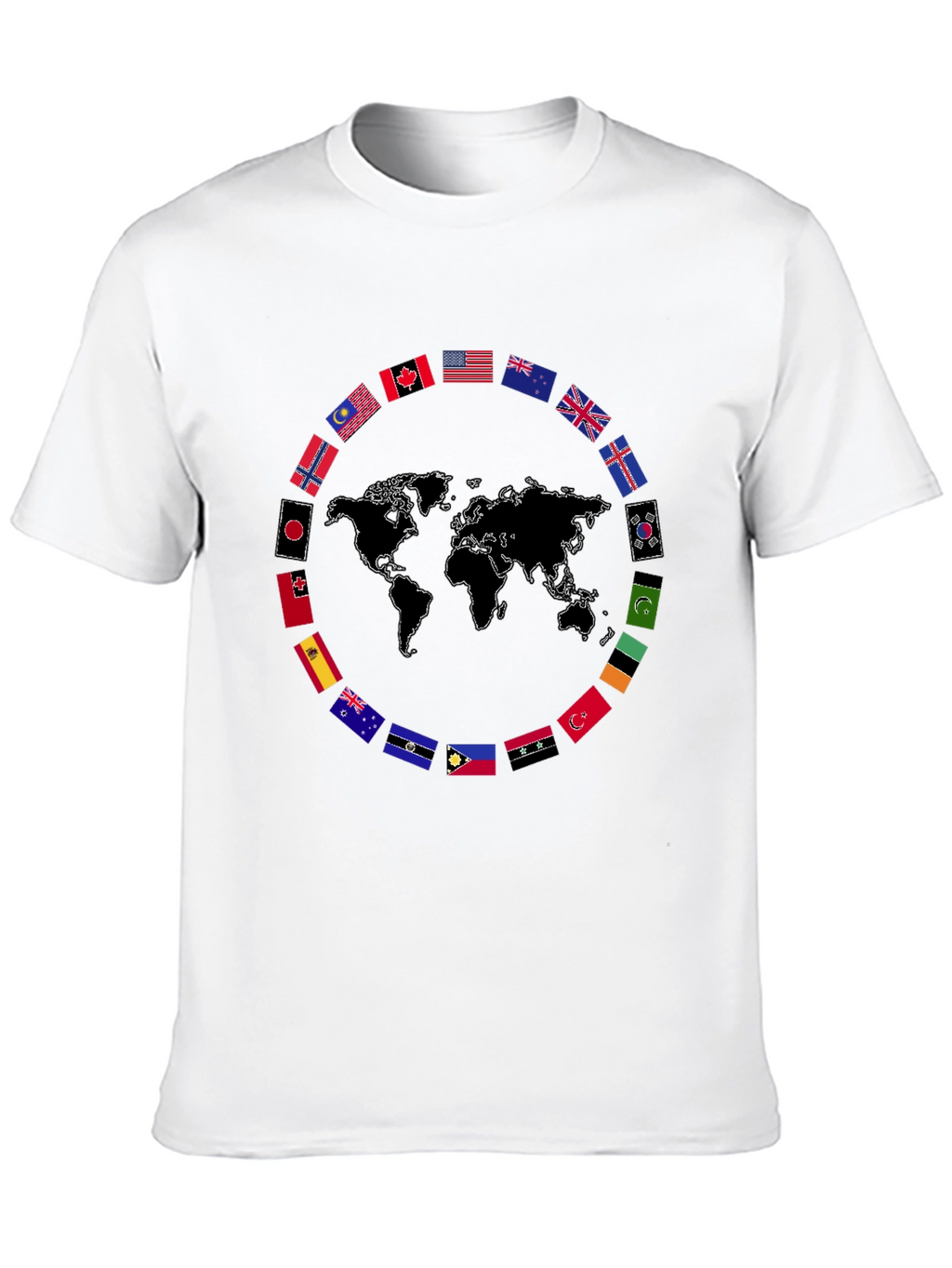World Flags Graphic T-Shirt