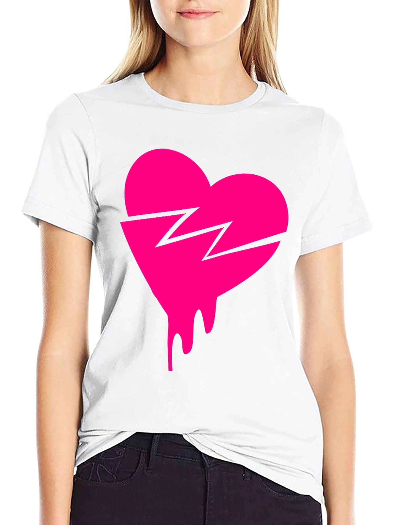 Broken Heart Drip Graphic Tee - Trendy Streetwear