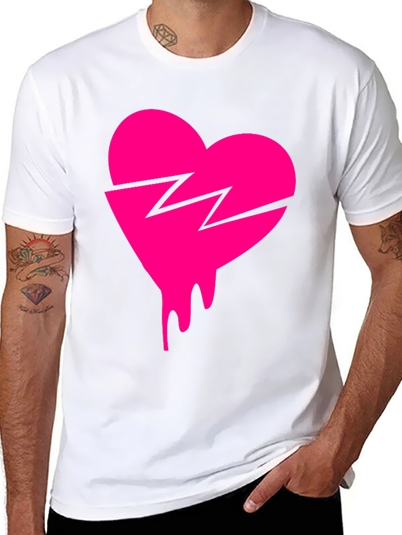 Broken Heart Drip Graphic Tee - Trendy Streetwear