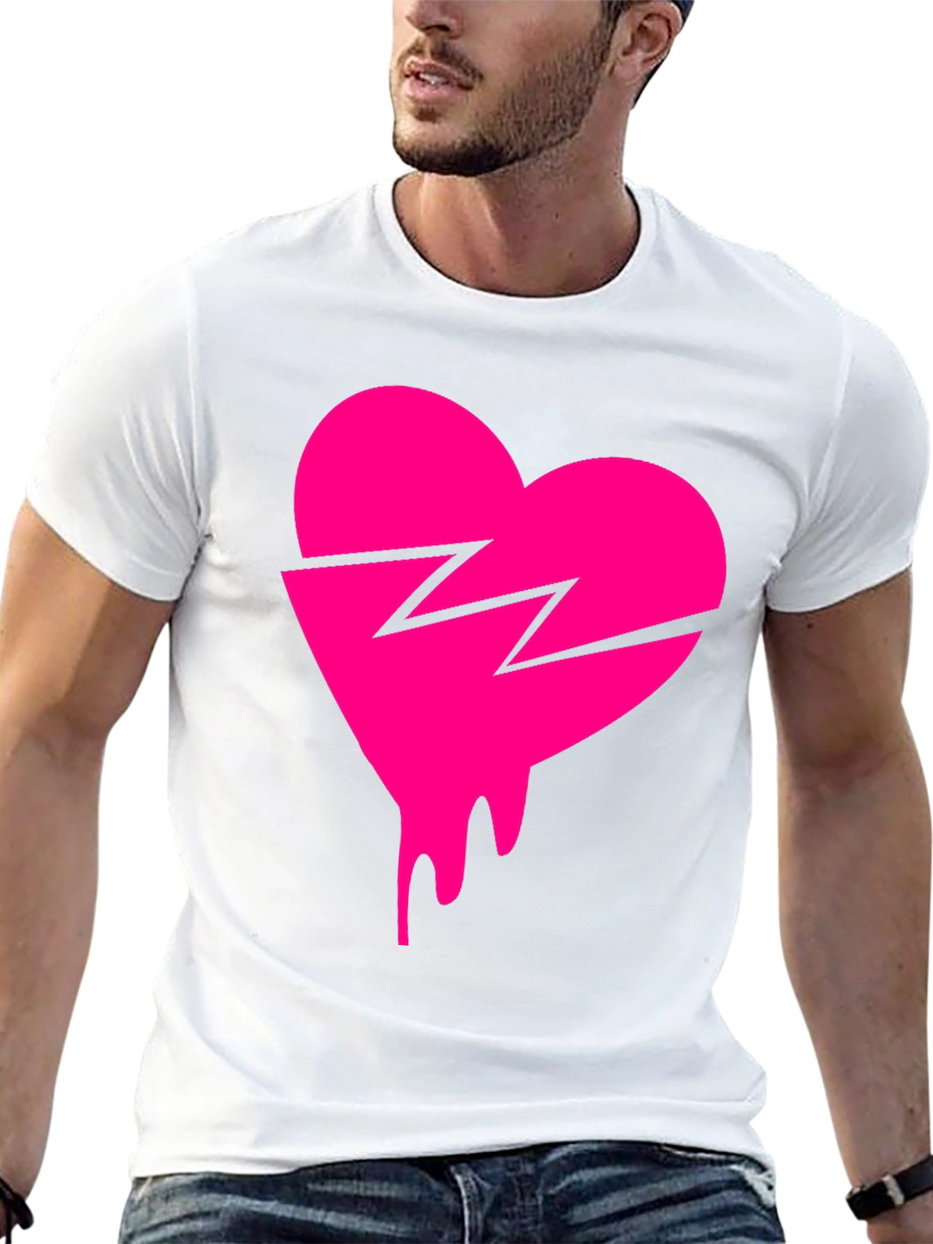Broken Heart Drip Graphic Tee - Trendy Streetwear