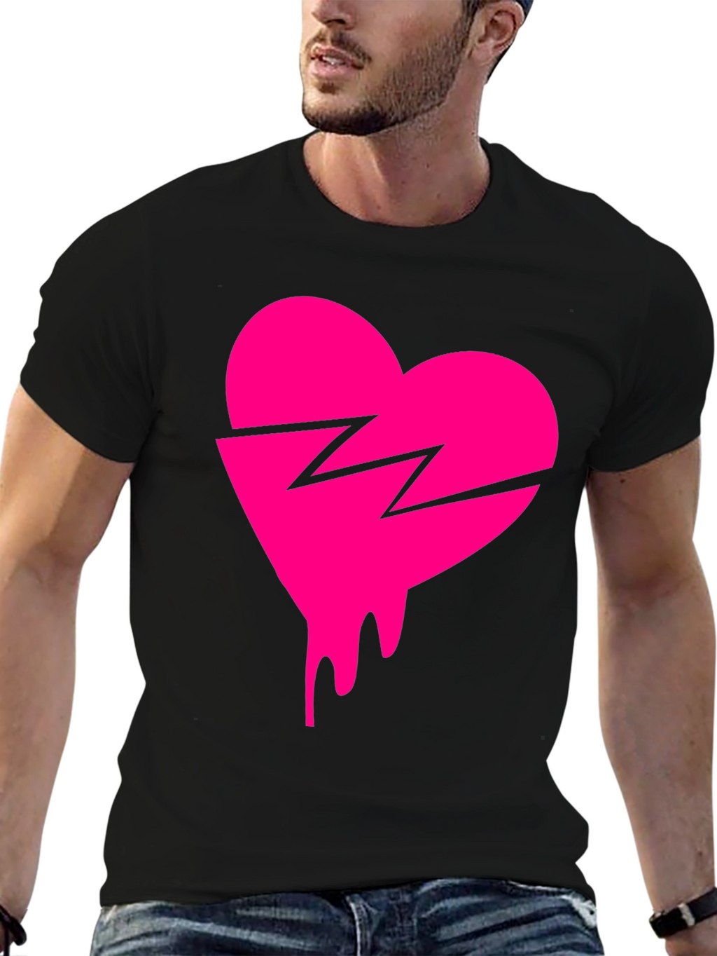 Broken Heart Drip Graphic Tee - Trendy Streetwear