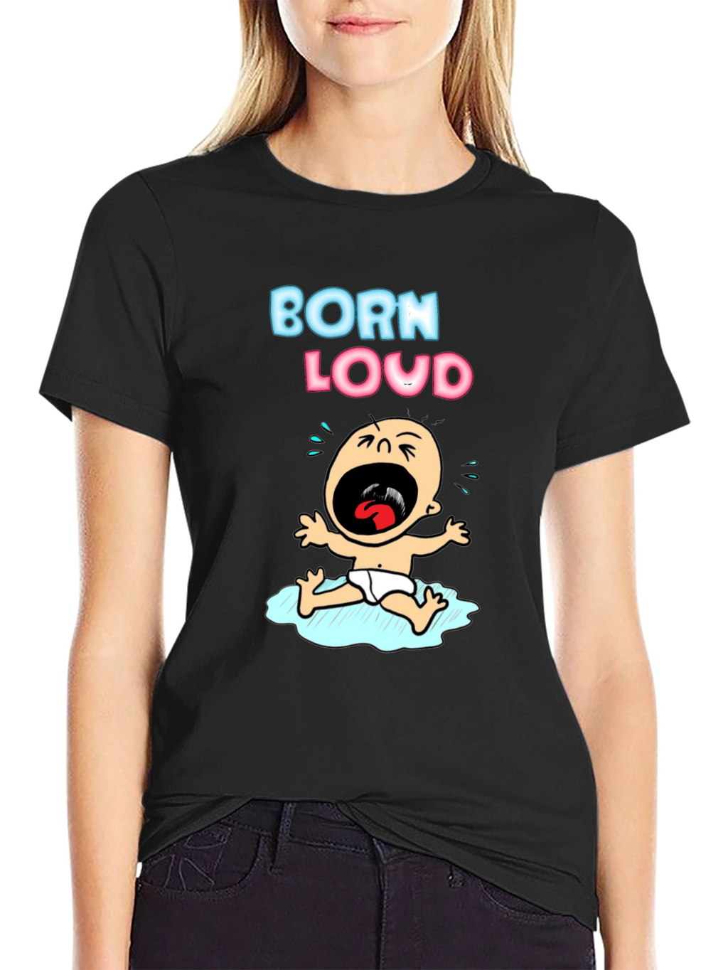 Born Loud Graphic T-Shirt - Black Cotton Tee