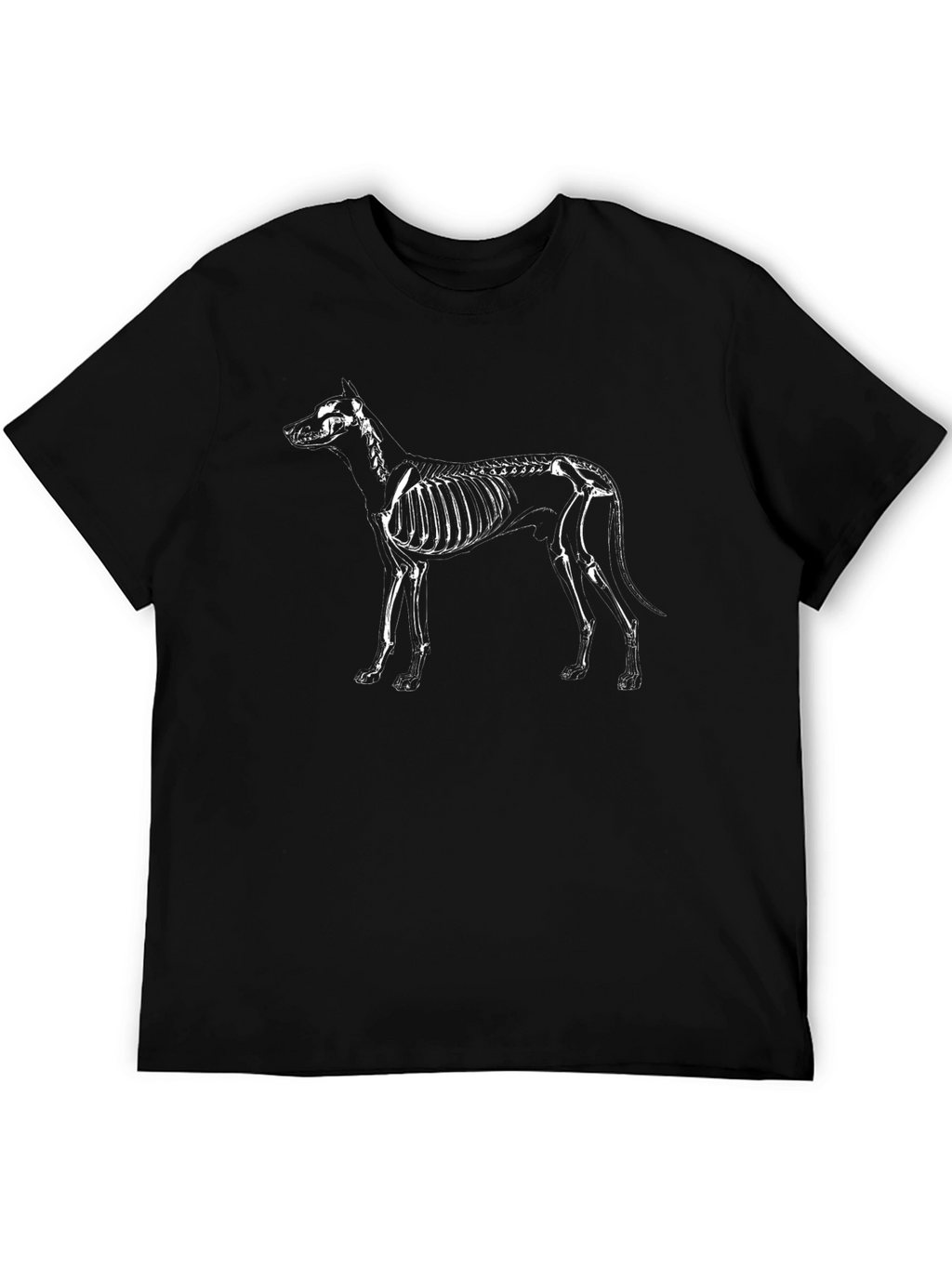 Dog Skeleton Graphic Tee - Black Cotton T-Shirt