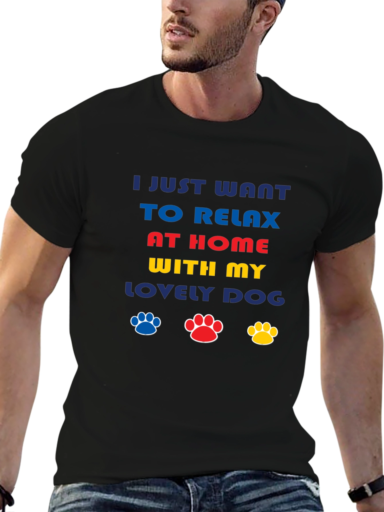 Relax at Home with My Dog Graphic Tee