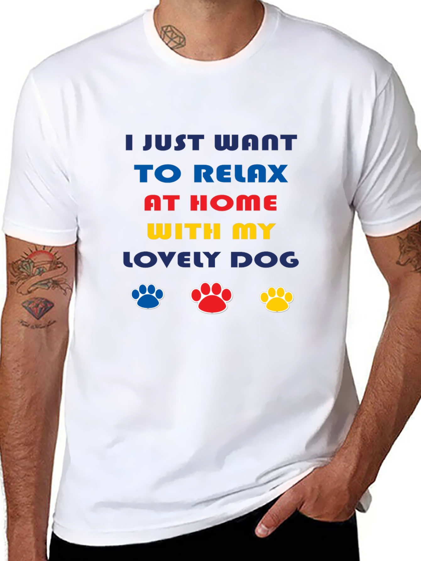 Relax at Home with My Dog Graphic Tee