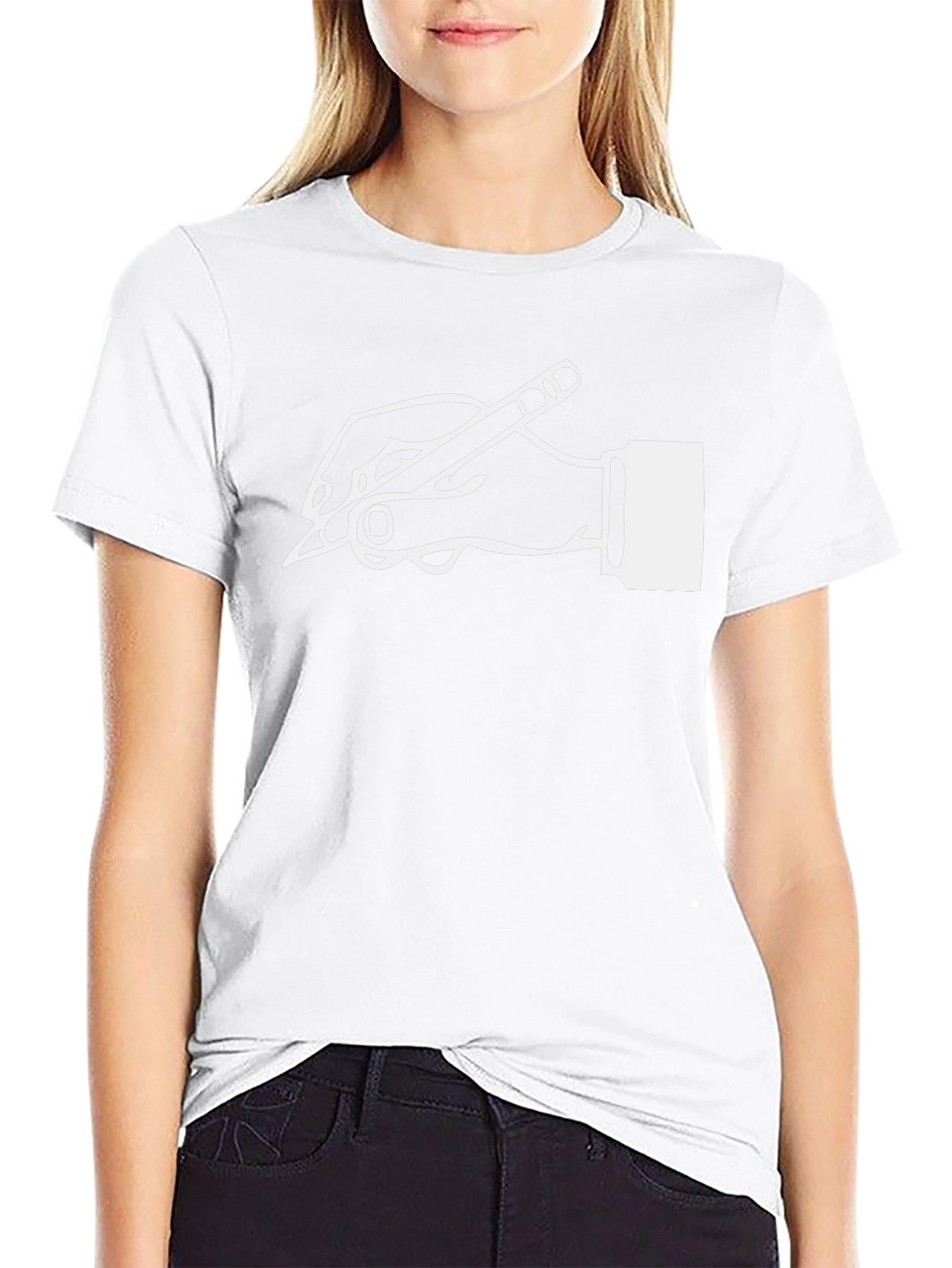 Creative Writer Graphic Tee - Hand Holding Pencil Design
