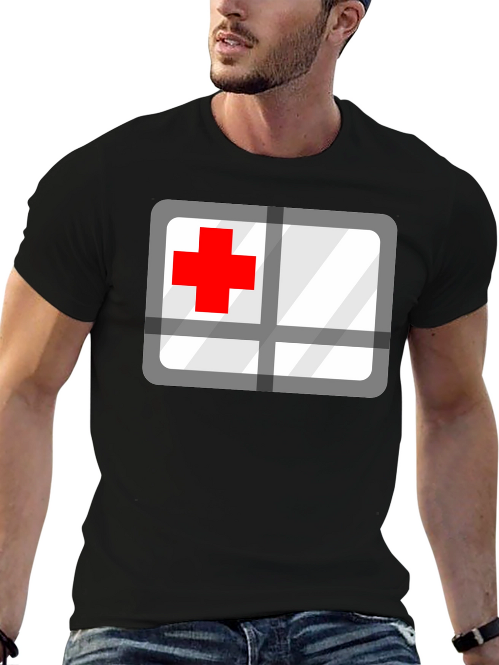 Red Cross Graphic T-Shirt - Medical Supporter Tee