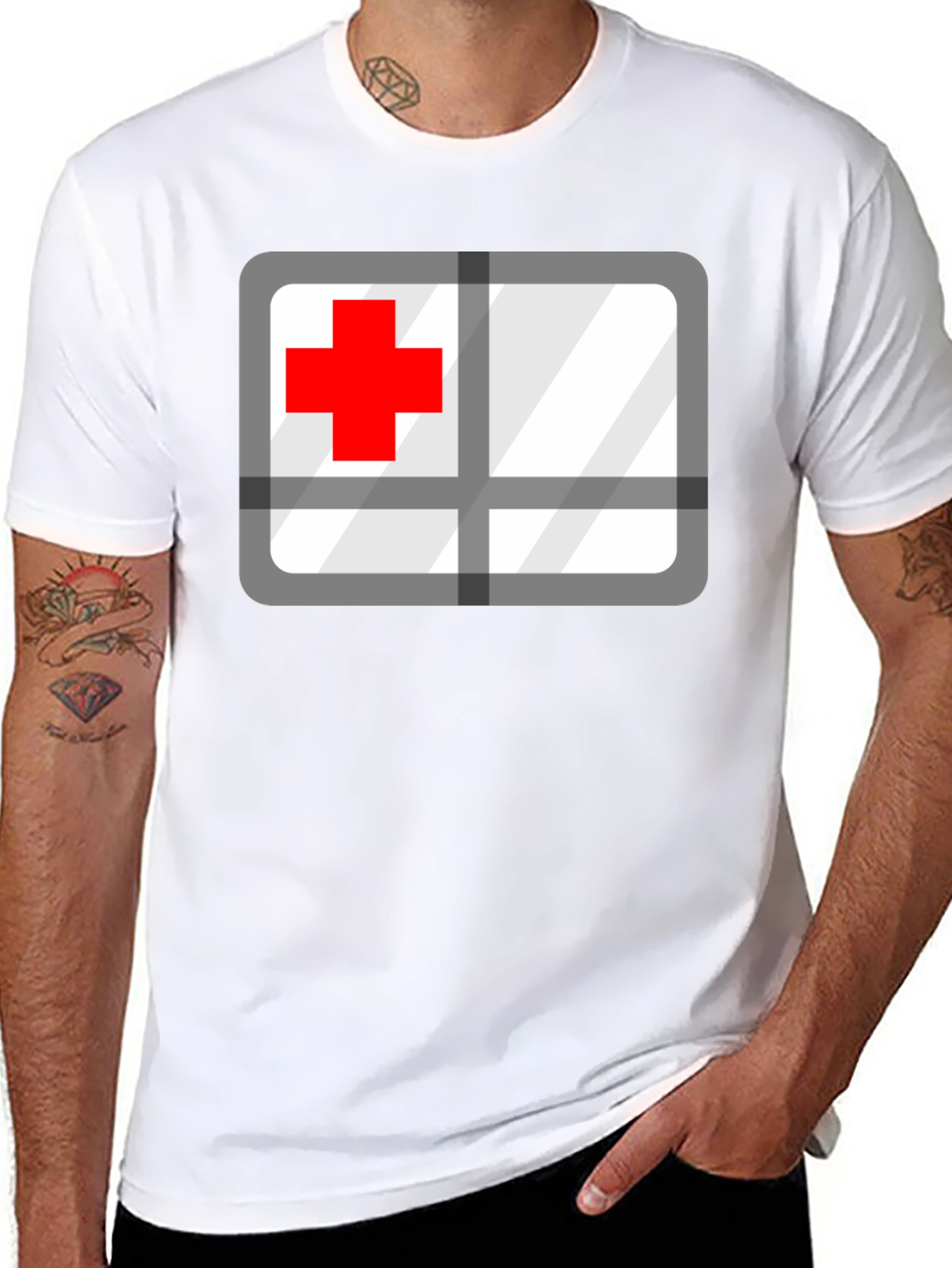 Red Cross Graphic T-Shirt - Medical Supporter Tee