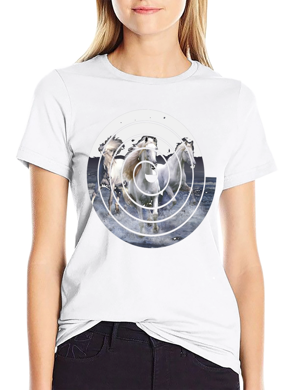 Horse Art Graphic Tee - Mens Black T-Shirt
