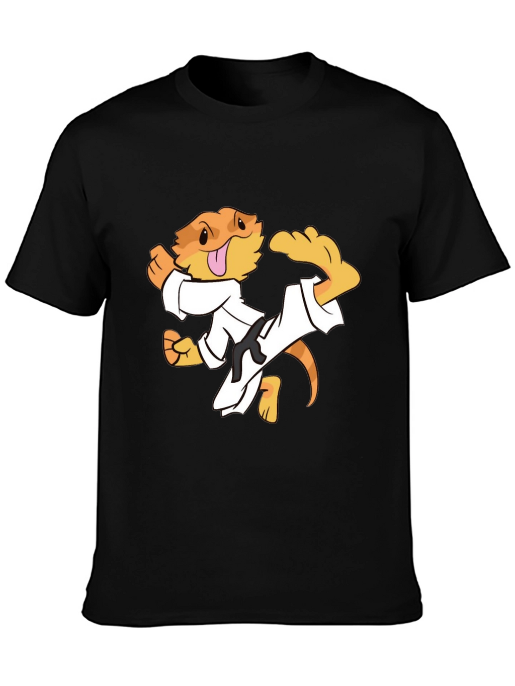 Karate Lizard Black T-Shirt