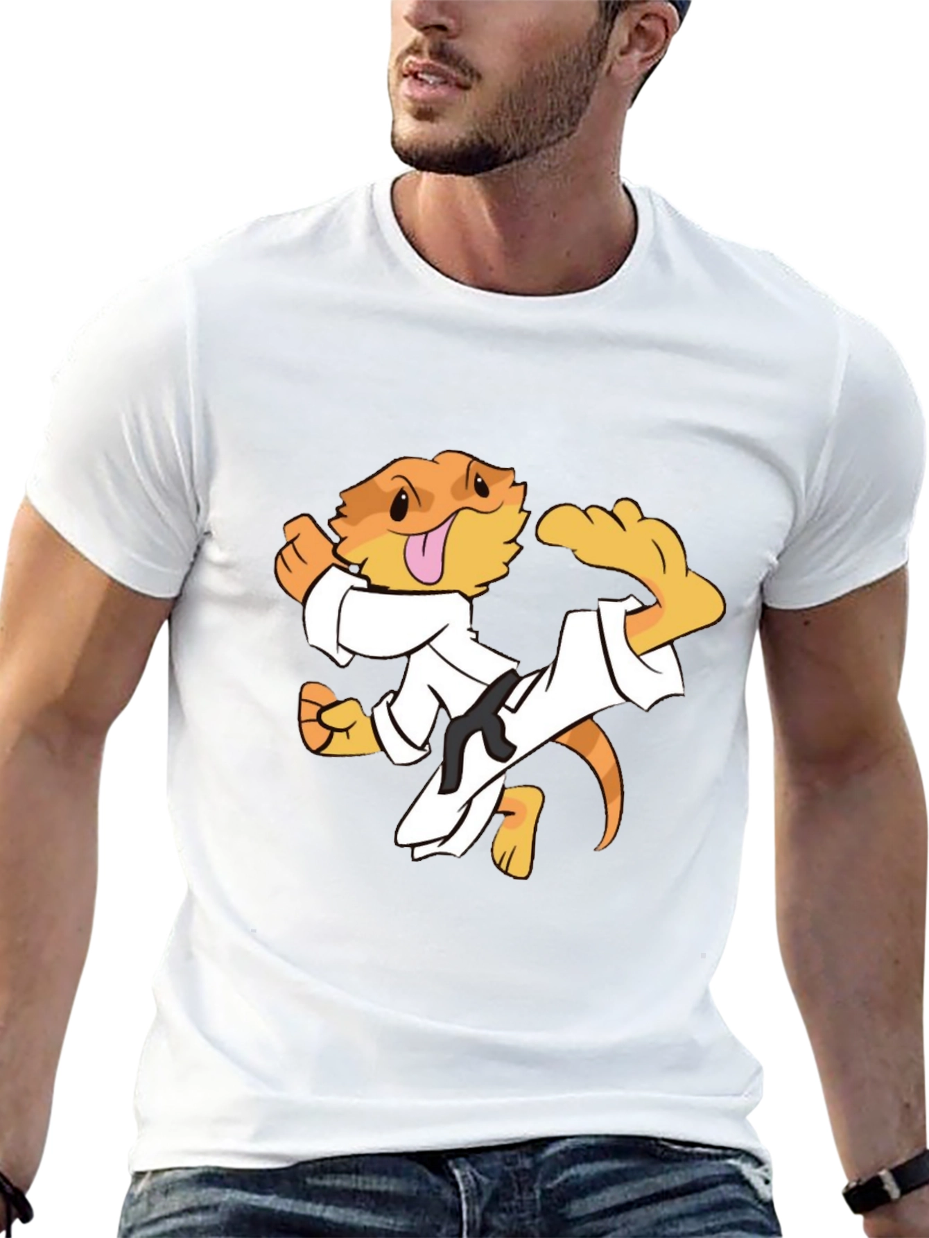 Karate Lizard Black T-Shirt