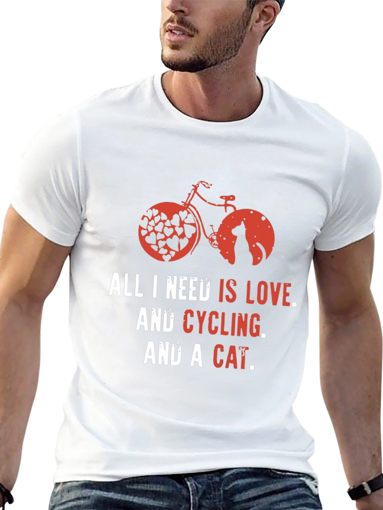 Love Cycling Cat T-Shirt -  Unisex Graphic Tee