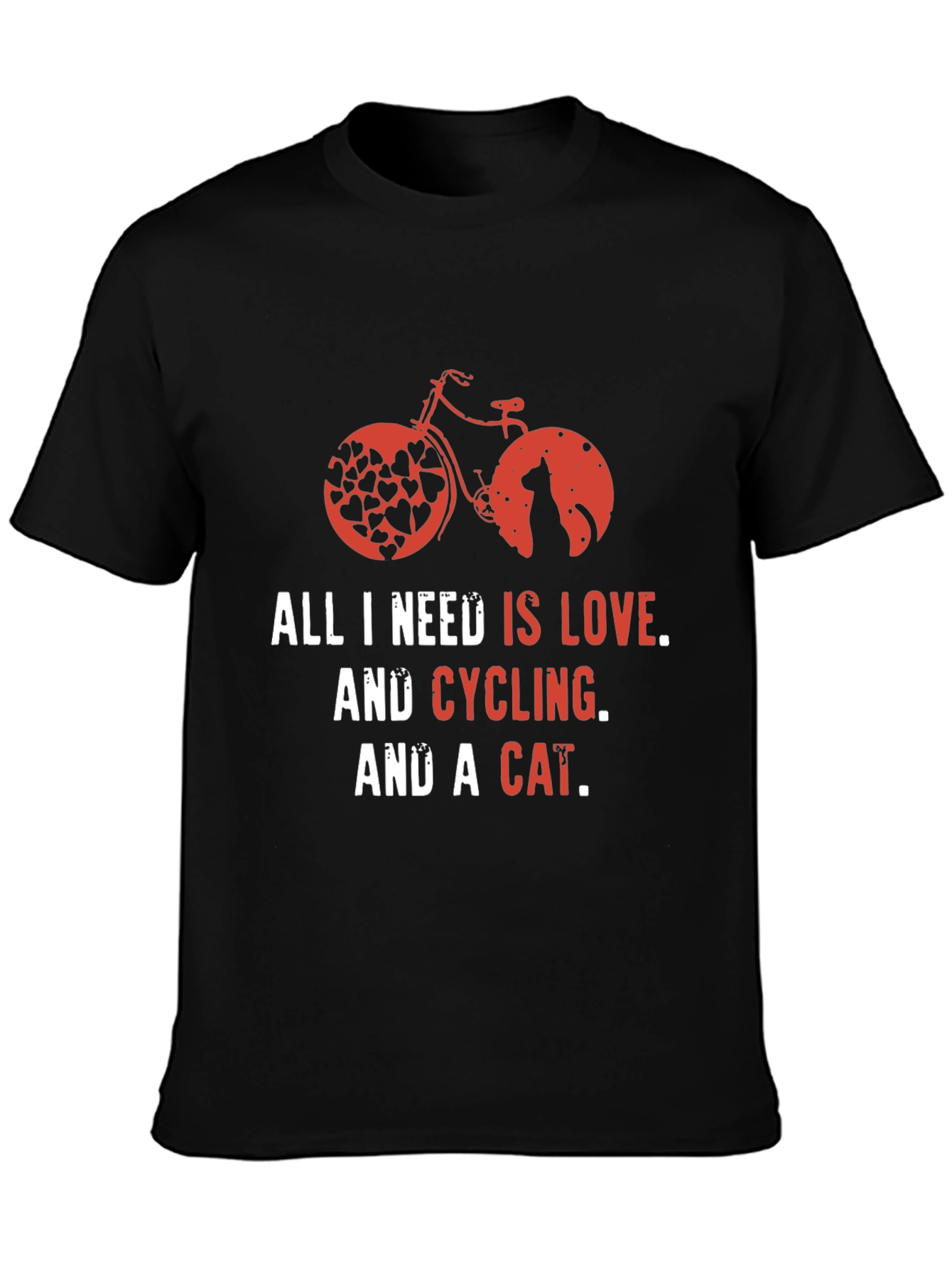 Love Cycling Cat T-Shirt -  Unisex Graphic Tee