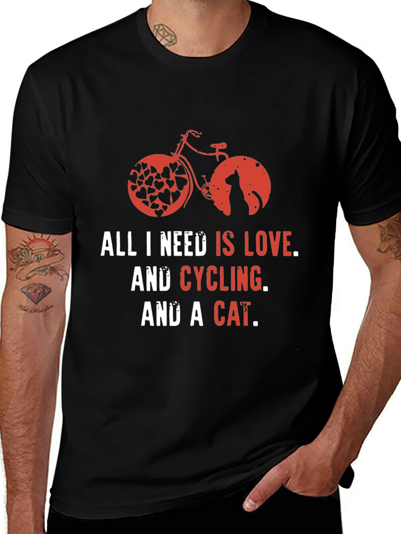 Love Cycling Cat T-Shirt -  Unisex Graphic Tee