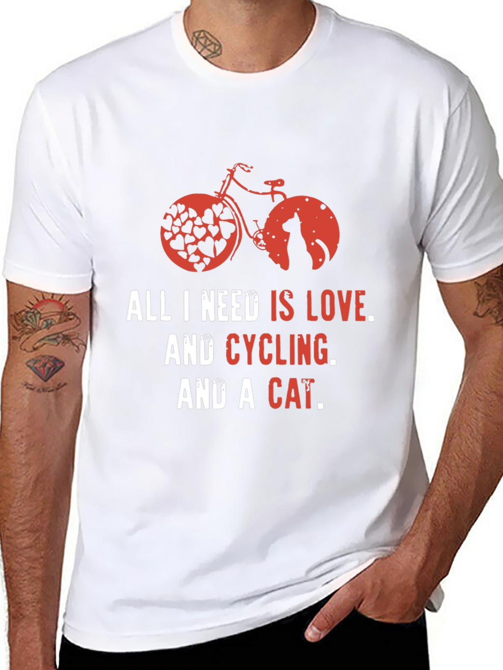 Love Cycling Cat T-Shirt -  Unisex Graphic Tee