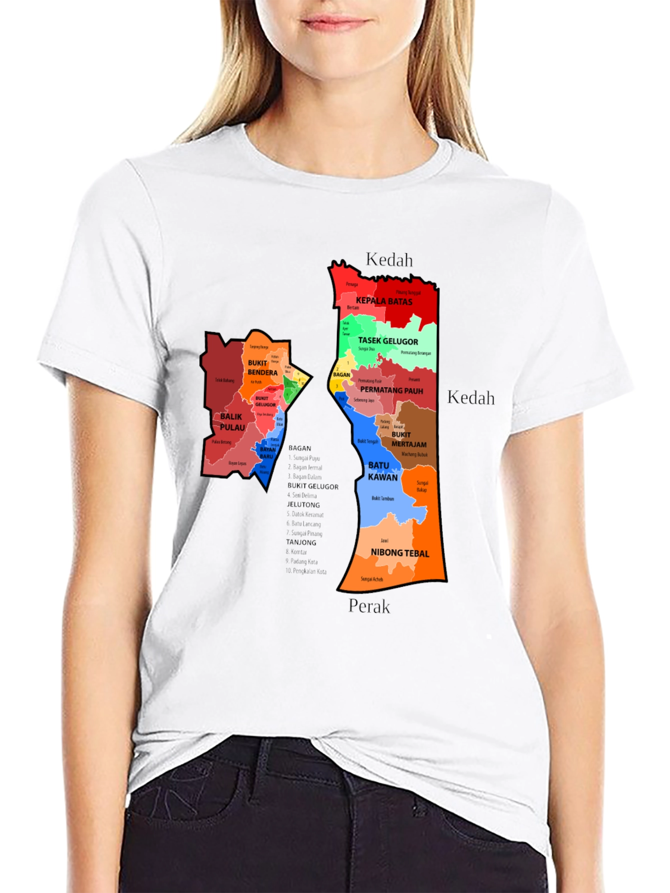 Penang State Map T-Shirt - Malaysia Geography Tee