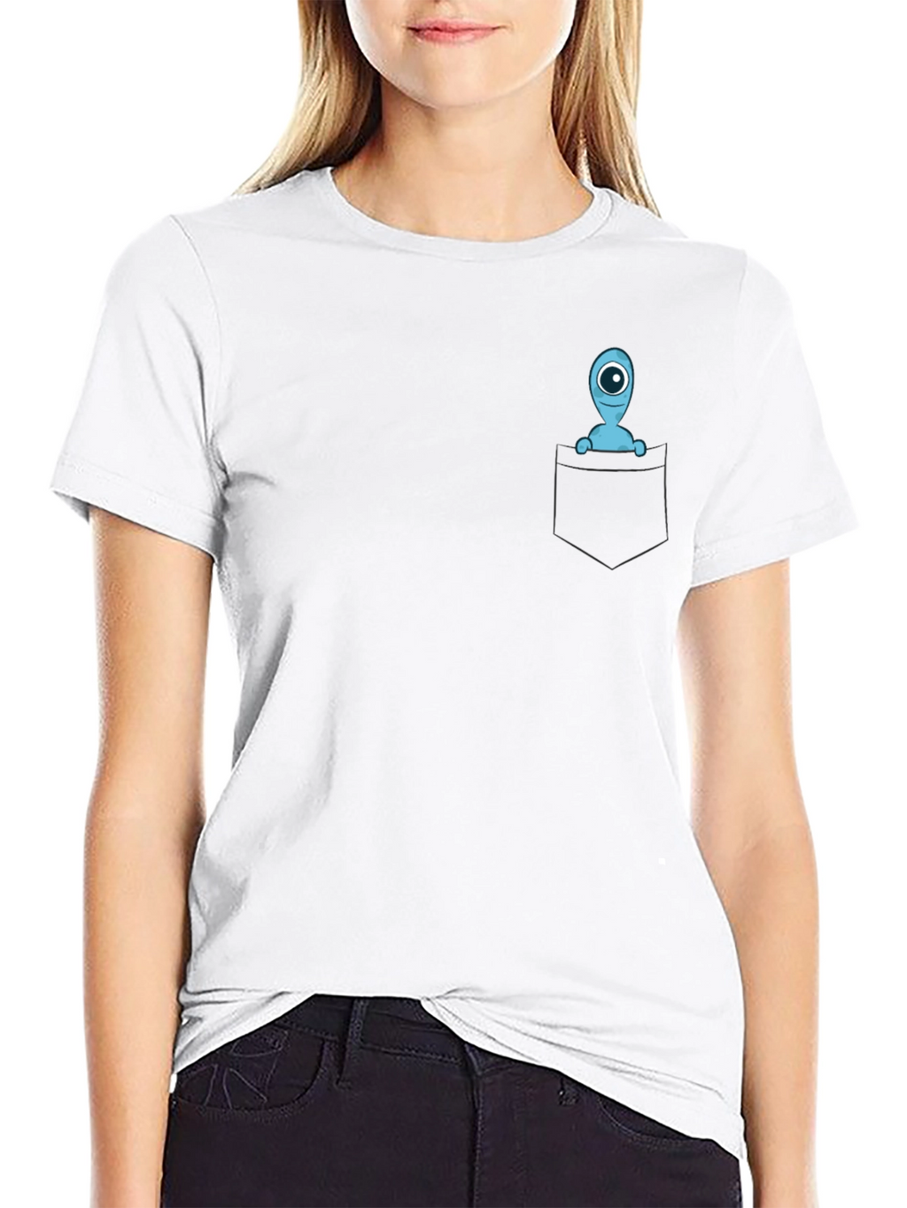 Pocket Alien Graphic Tee - Soft Cotton Blend