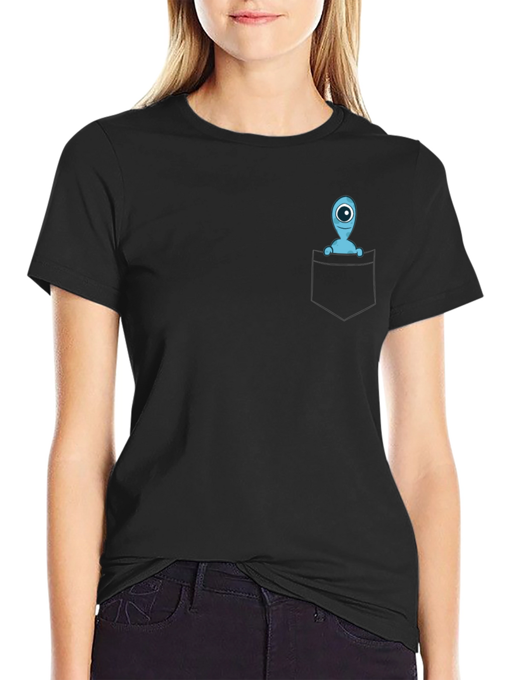 Pocket Alien Graphic Tee - Soft Cotton Blend