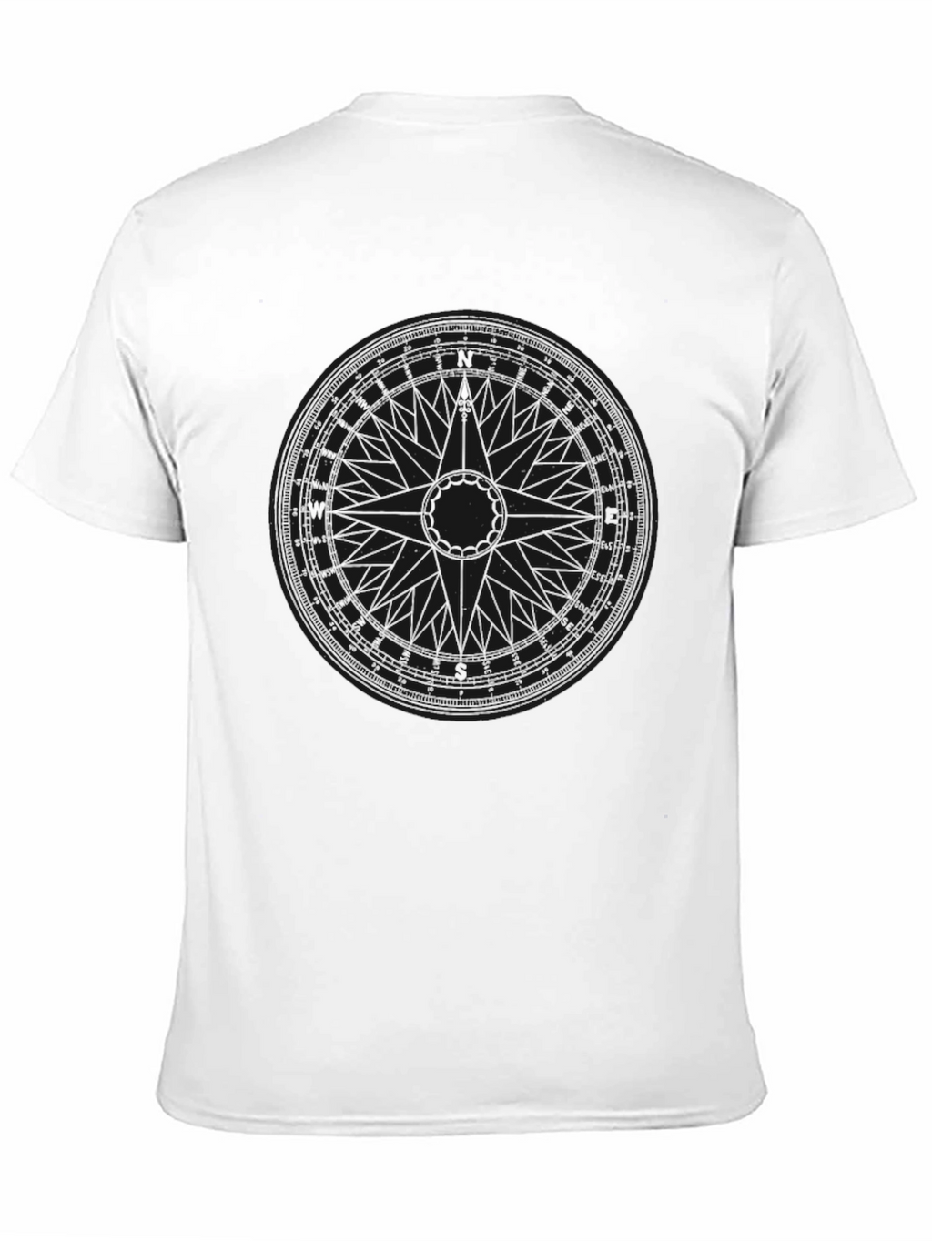 Mens Black Graphic Tee - Compass Design