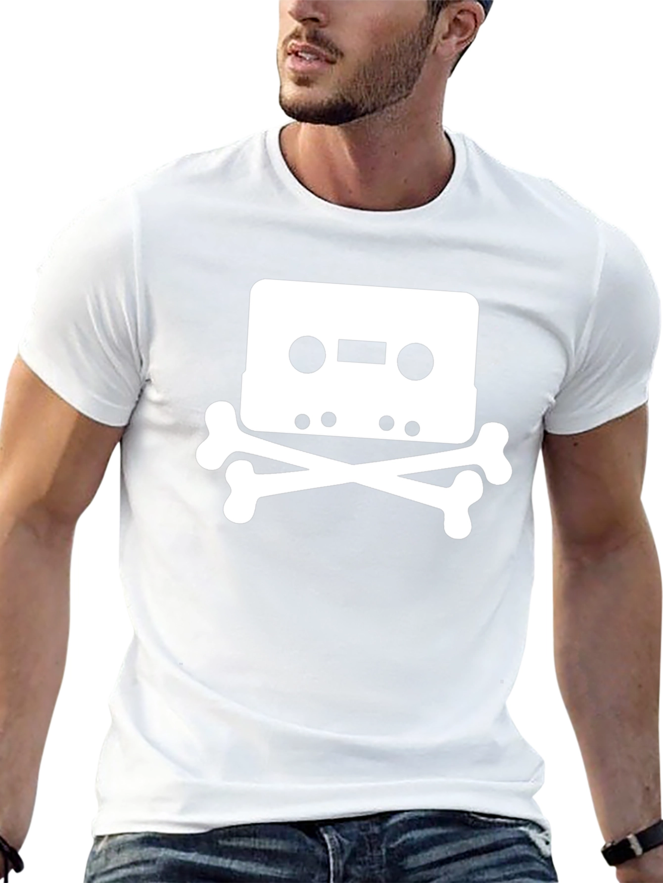 Cassette Tape Skull T-Shirt - Black Graphic Tee