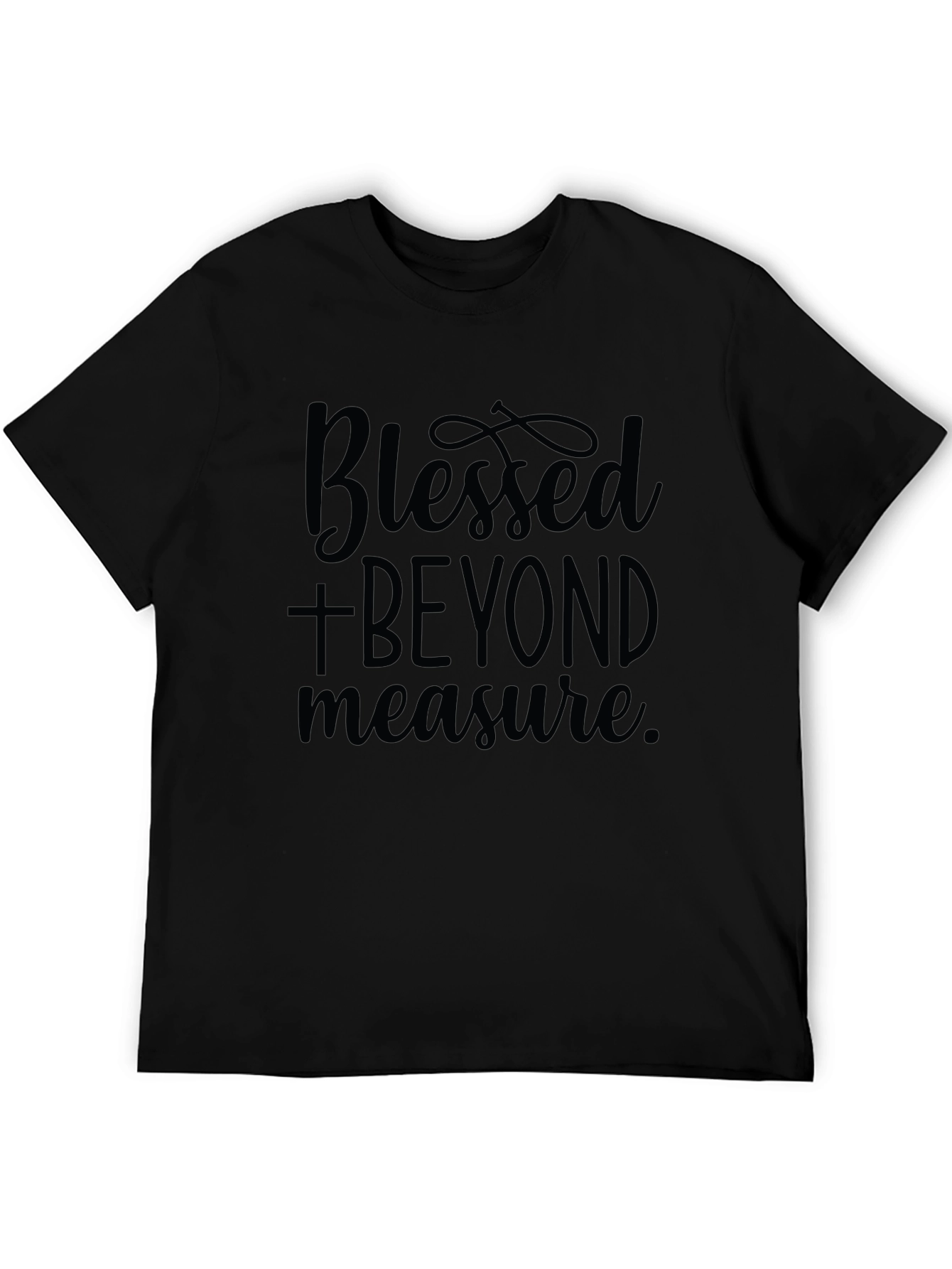 Blessed Beyond Measure Black Graphic Tee for Men