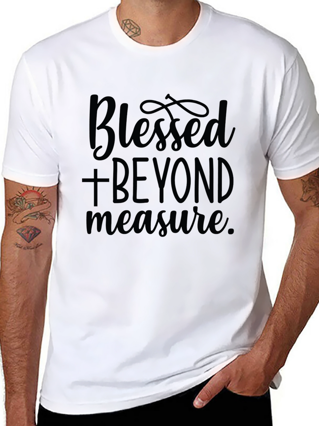 Blessed Beyond Measure Black Graphic Tee for Men