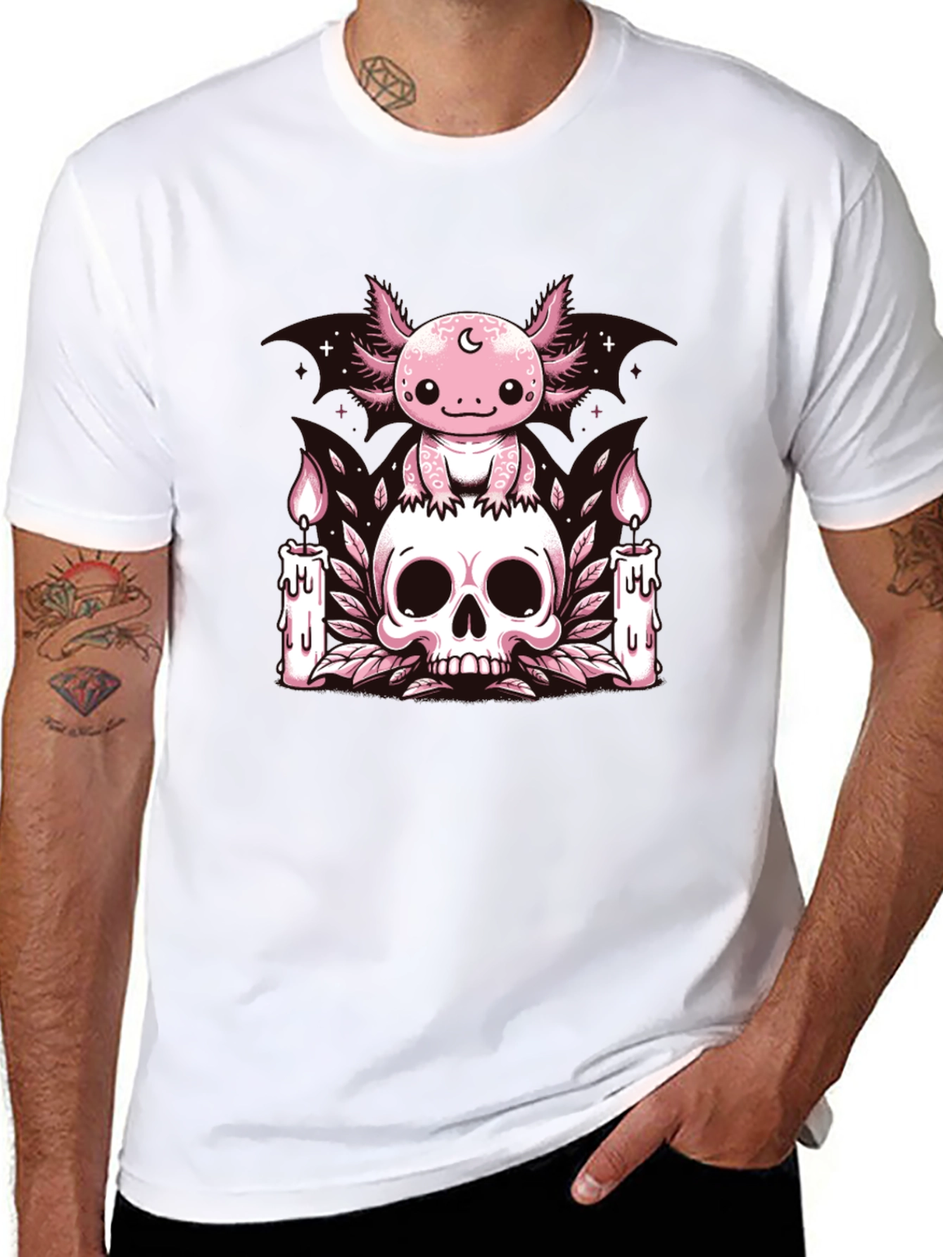 Axolotl Skull Candle T-Shirt