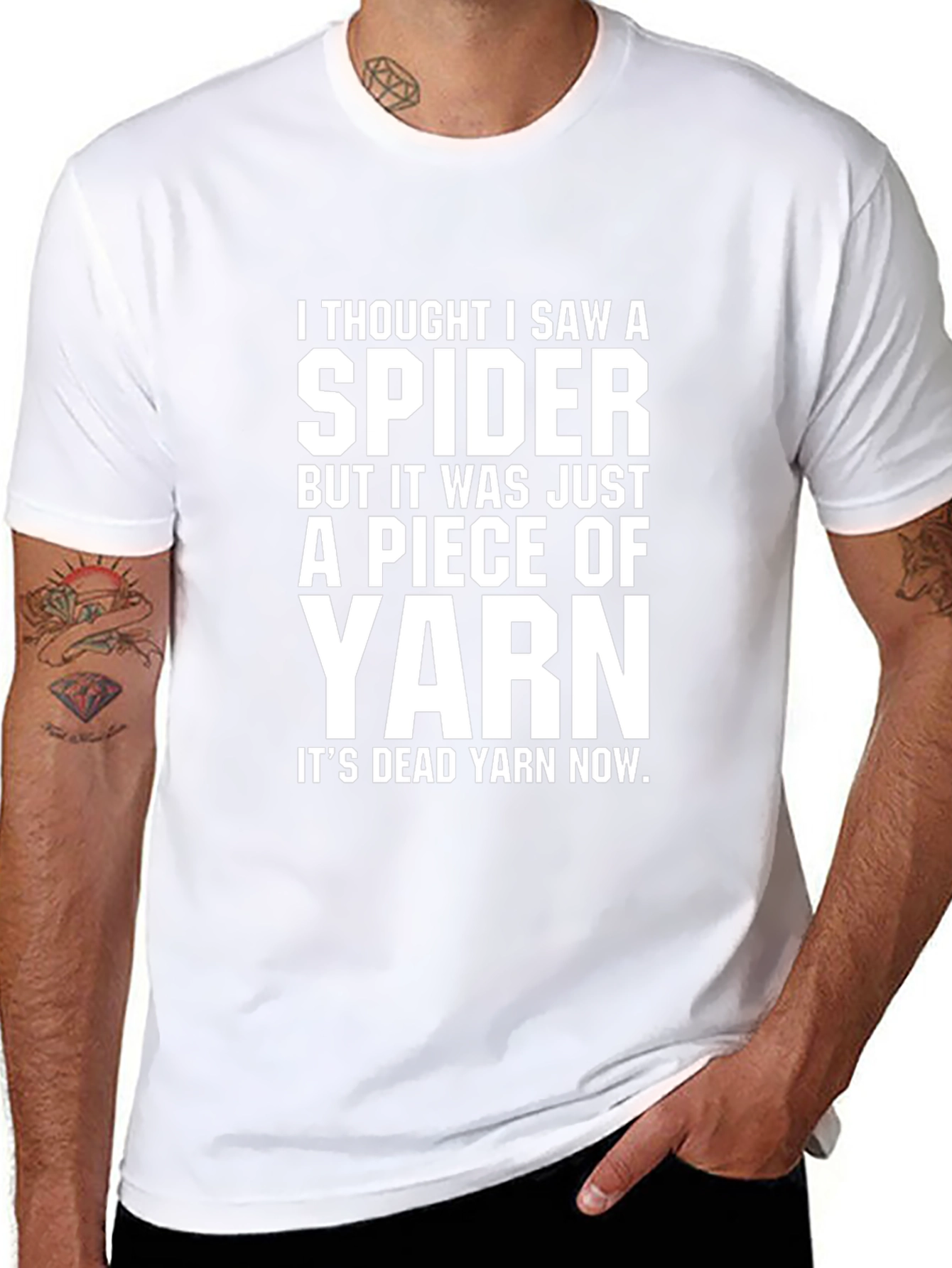Spider Yarn Graphic Tee - Funny Novelty T-Shirt