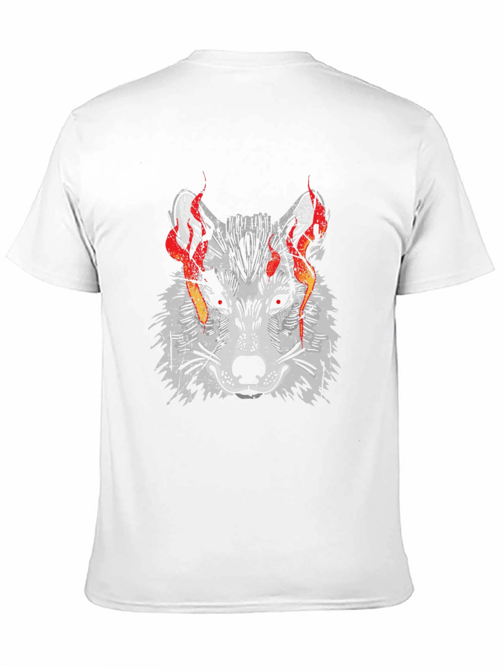 Fiery Wolf Graphic Tee - Mens Black T-Shirt