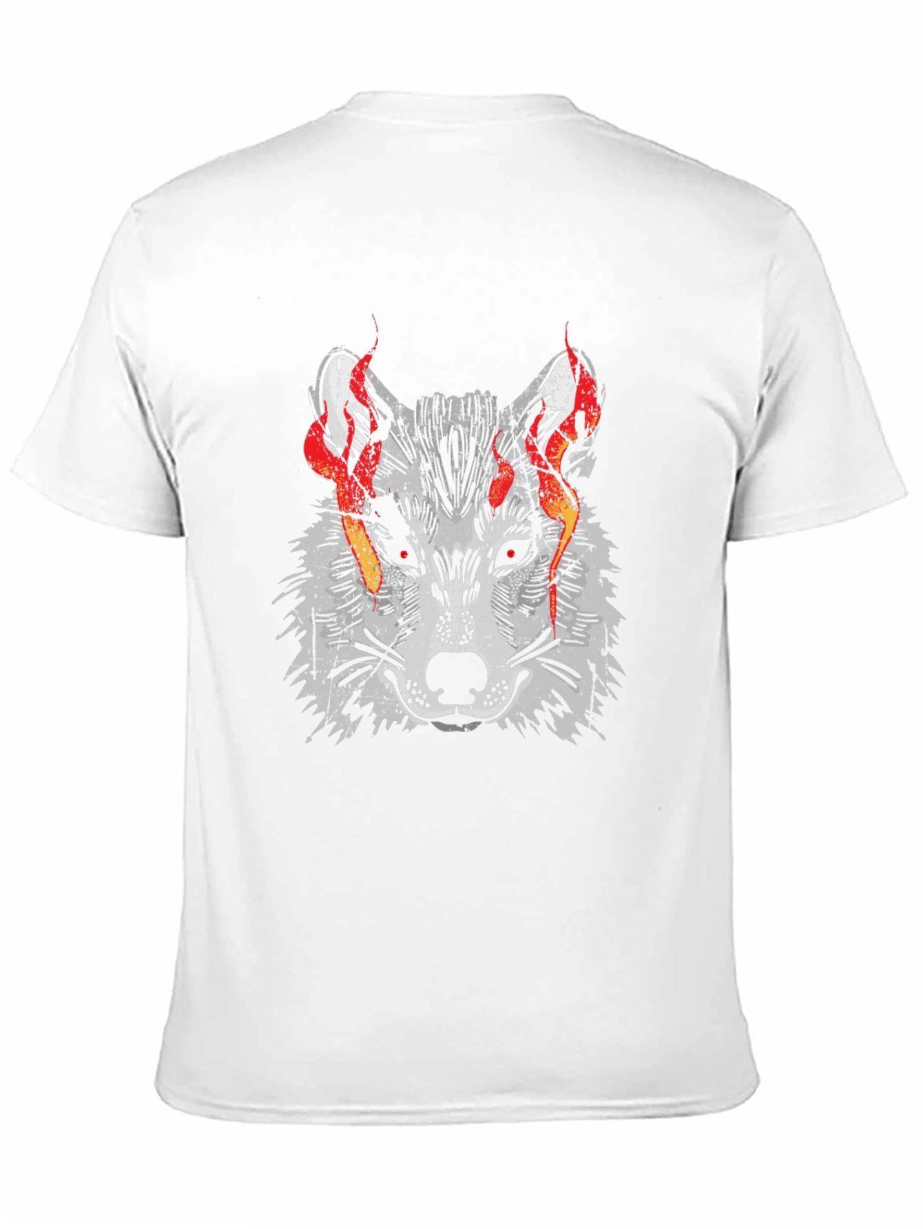 Fiery Wolf Graphic Tee - Mens Black T-Shirt