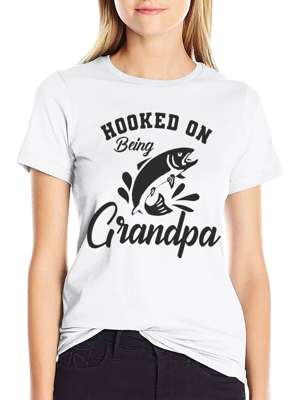 Hooked on Being Grandpa T-Shirt - Fishing Lover Gift