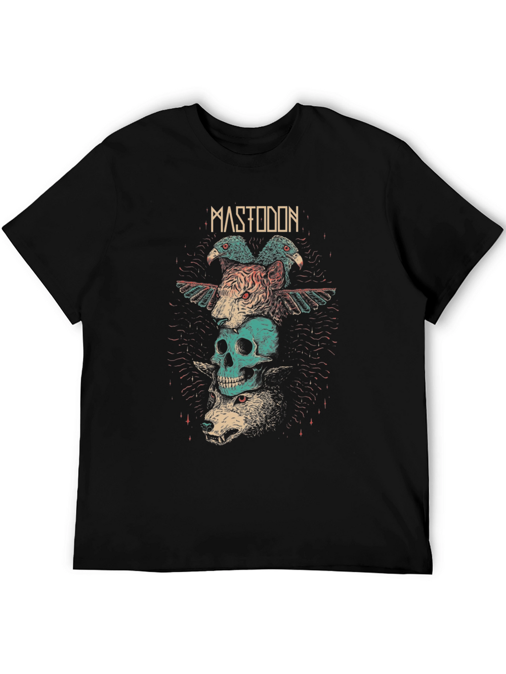 Mastodon Band Tee - Graphic Print Black T-Shirt