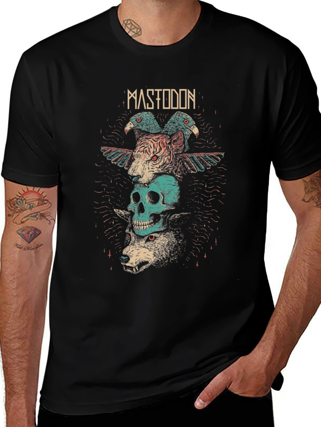 Mastodon Band Tee - Graphic Print Black T-Shirt