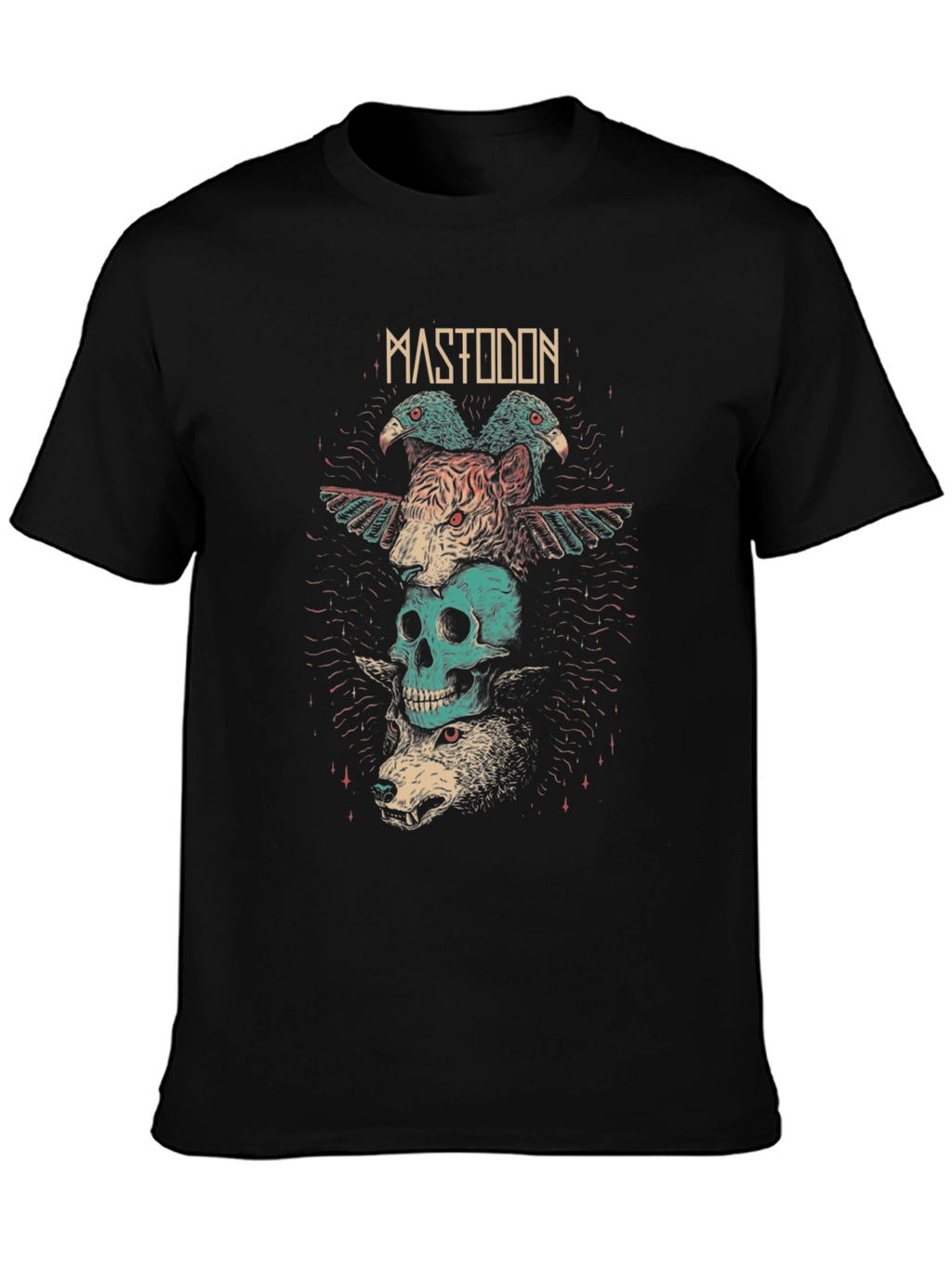 Mastodon Band Tee - Graphic Print Black T-Shirt