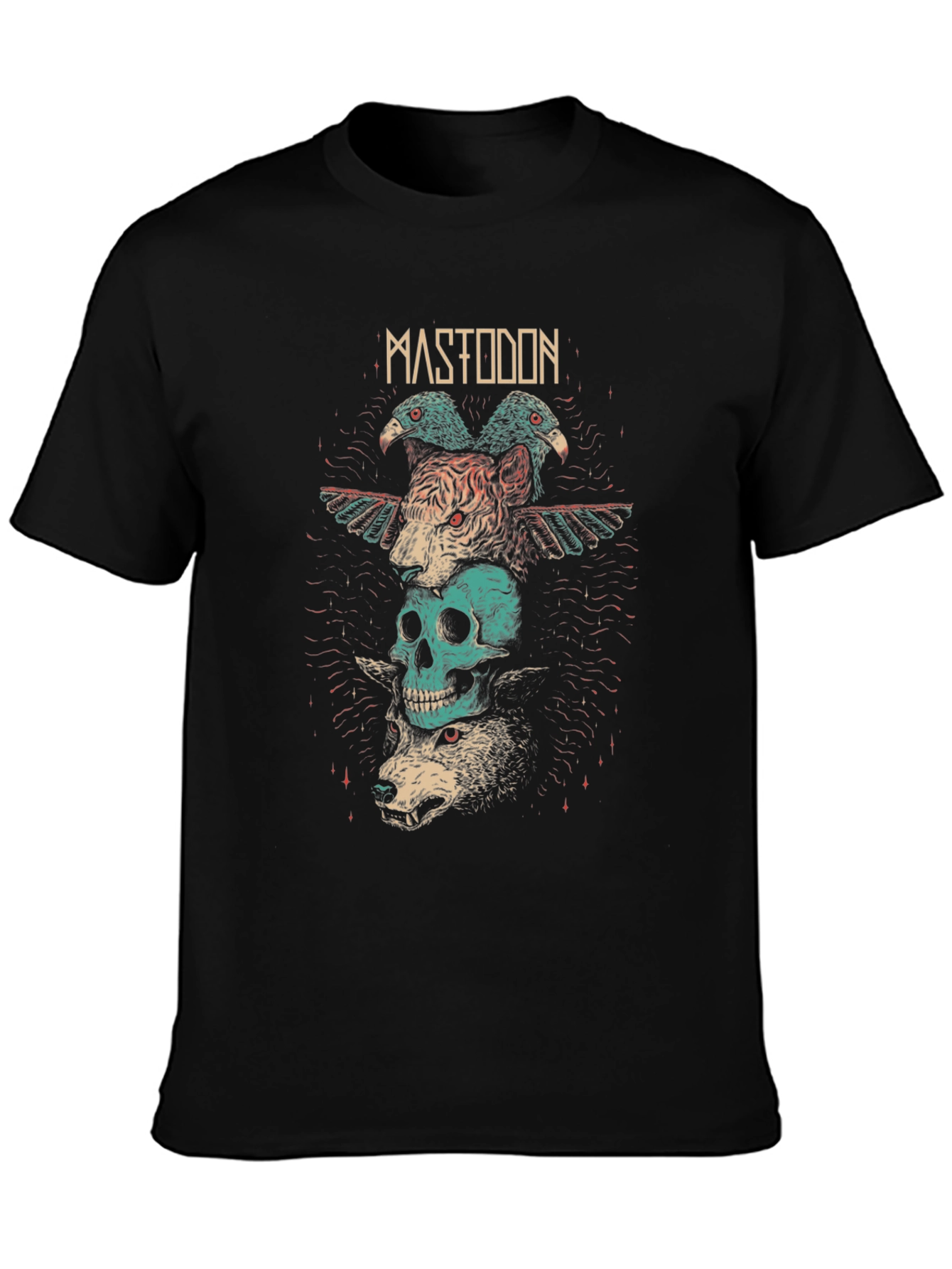 Mastodon Band Tee - Graphic Print Black T-Shirt