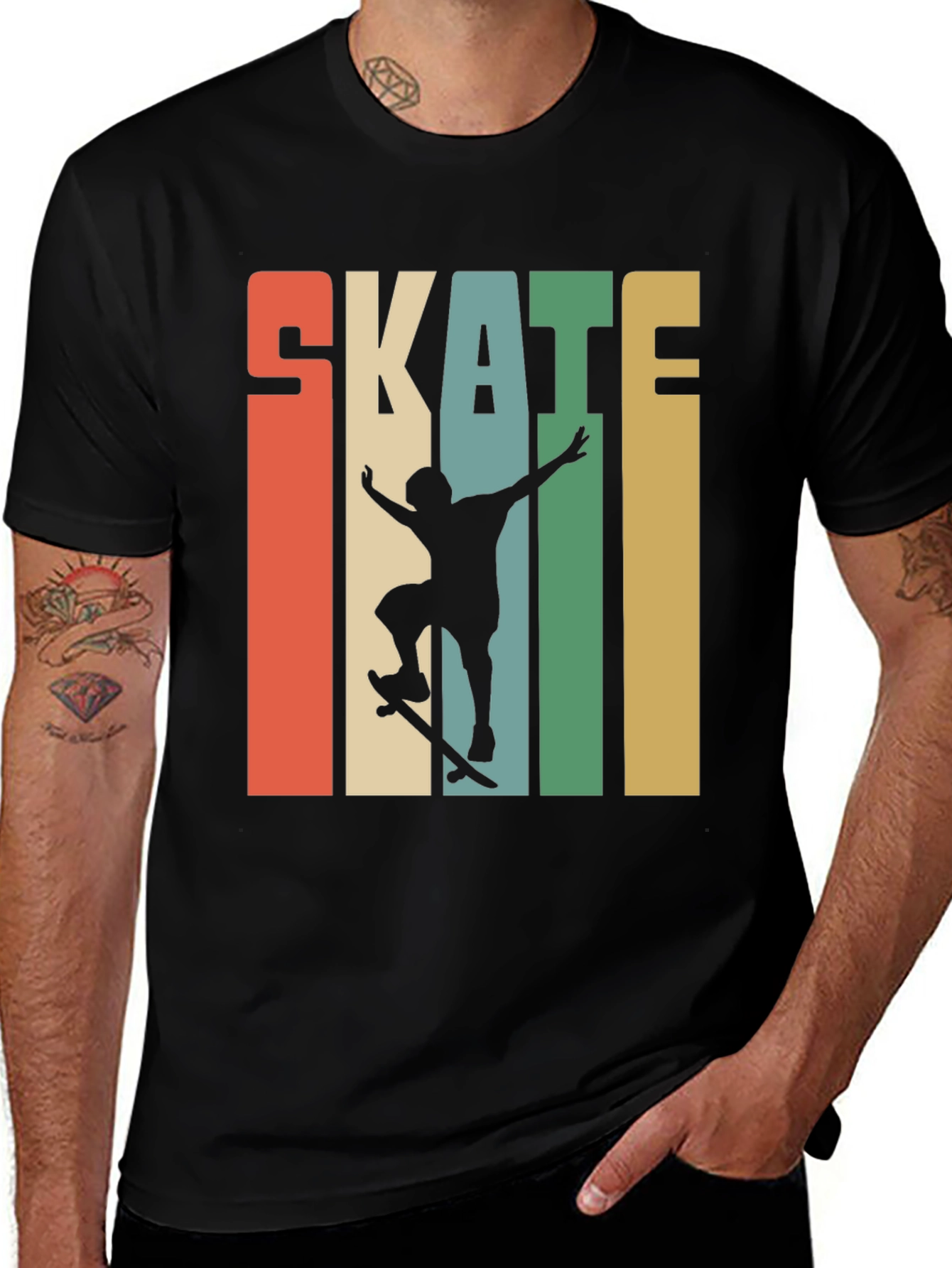 Retro Skate T-Shirt - Vintage Skateboarder Design
