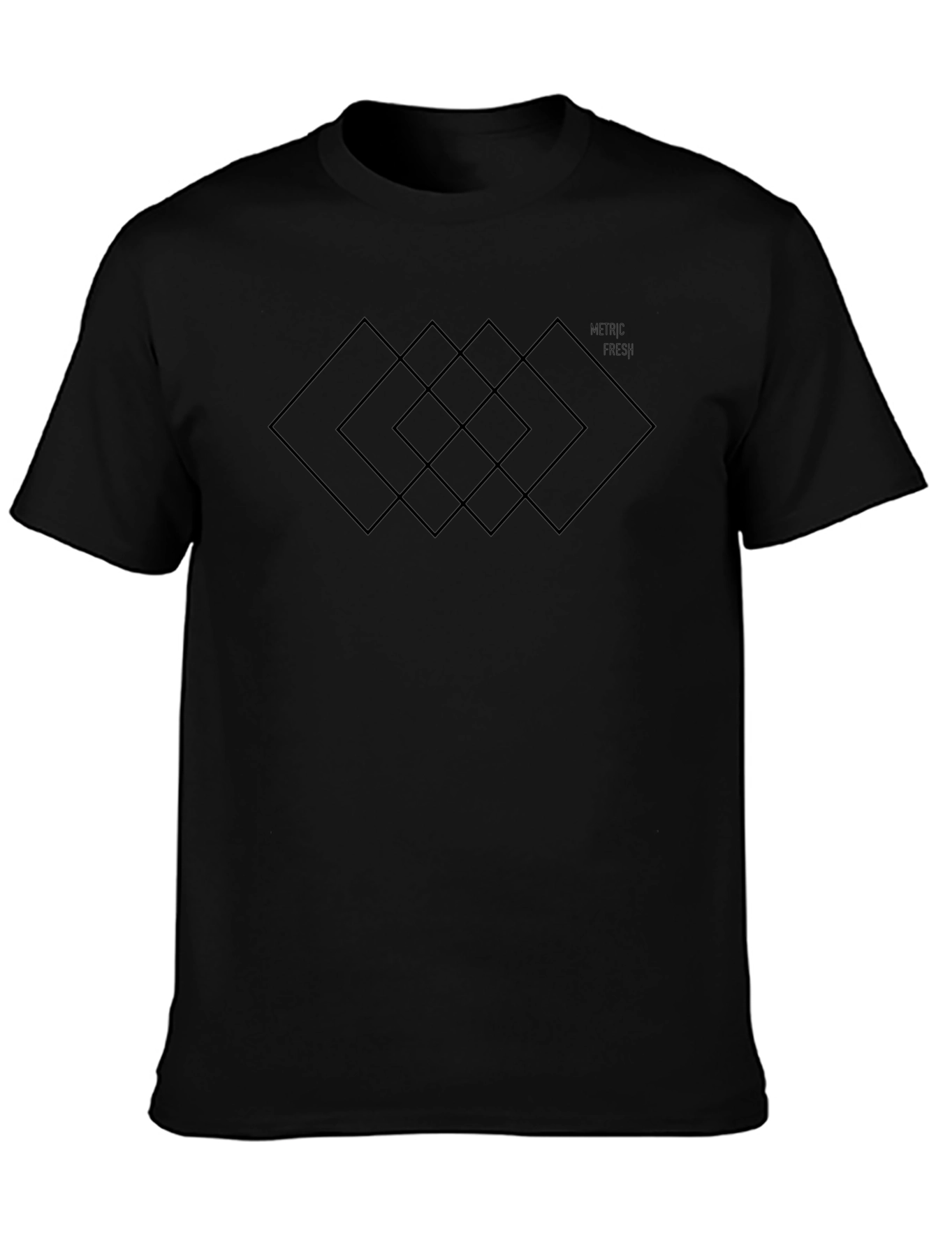 Modern Geometric Black T-Shirt