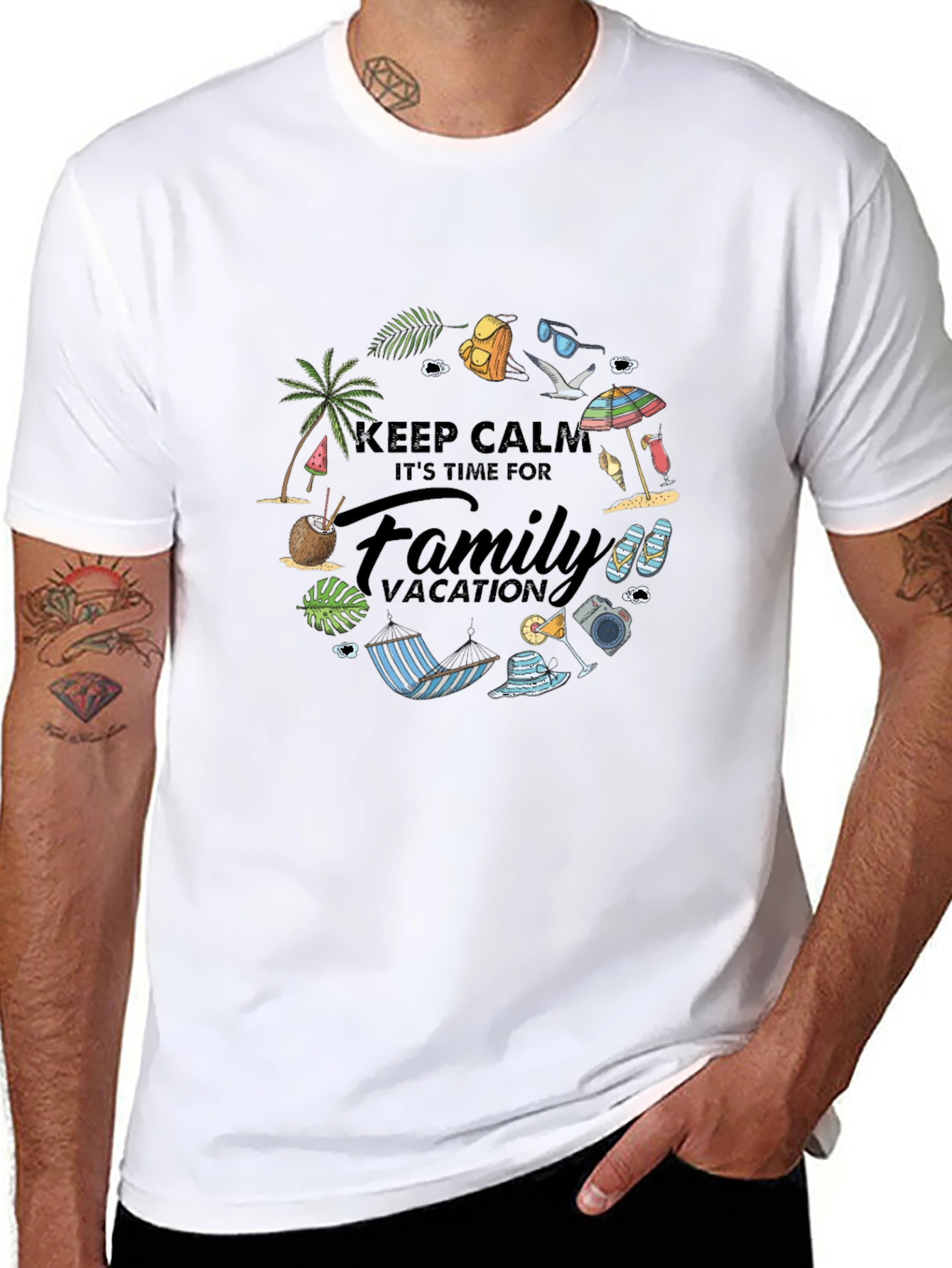 Family Vacation Graphic Tee - Black
