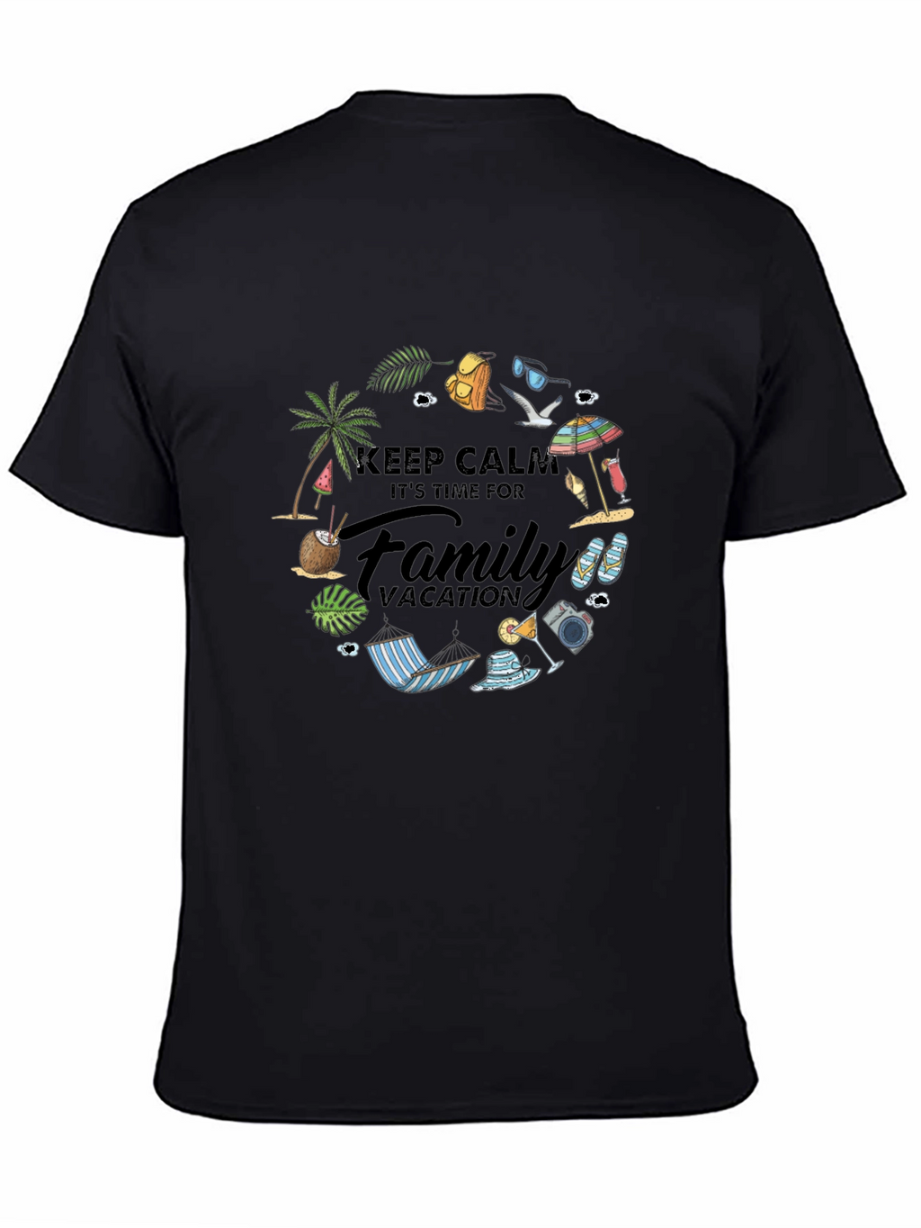 Family Vacation Graphic Tee - Black