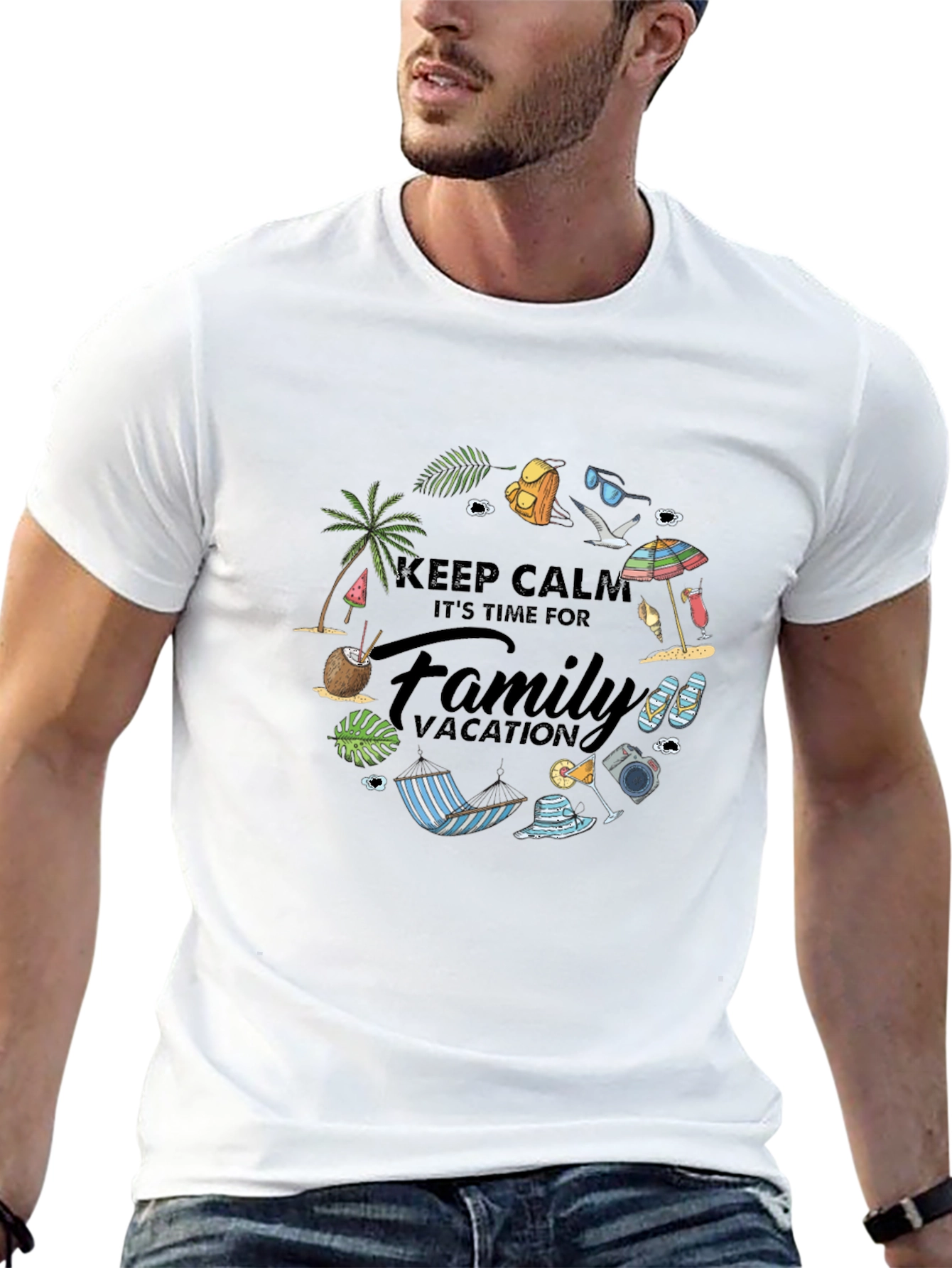 Family Vacation Graphic Tee - Black