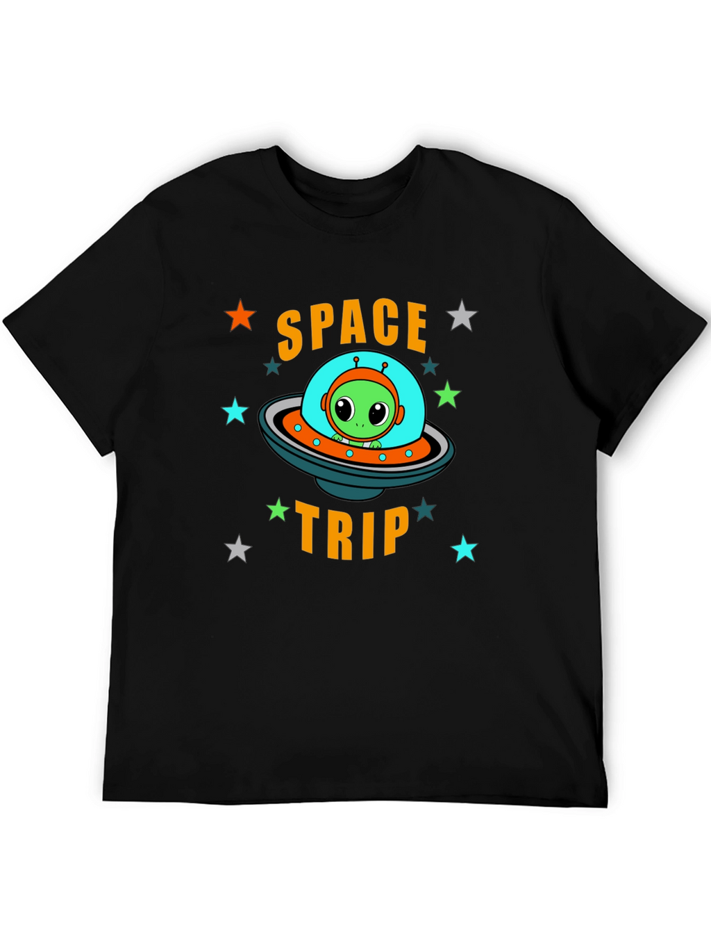 Space Trip Alien UFO Graphic T-Shirt