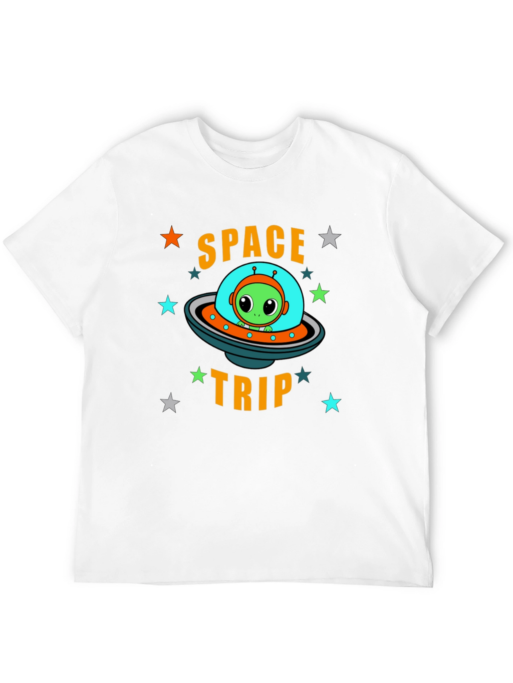 Space Trip Alien UFO Graphic T-Shirt