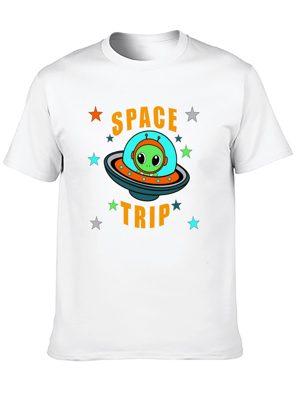 Space Trip Alien UFO Graphic T-Shirt